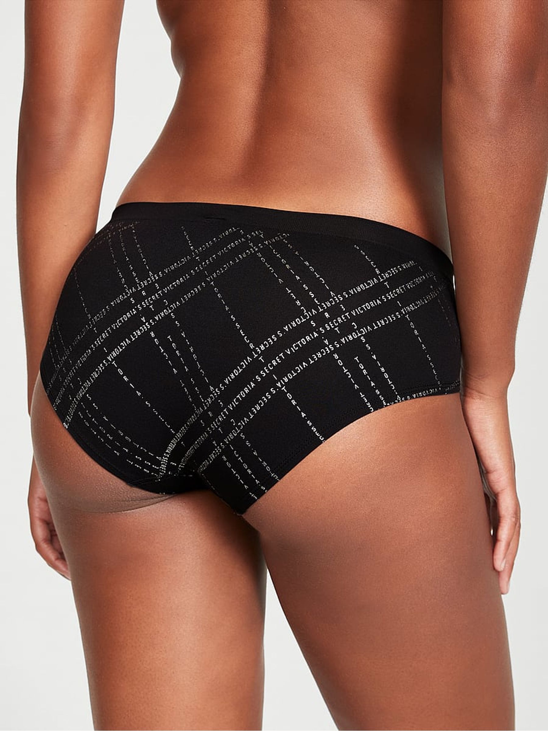 Black Logo Tartan Smooth Hipster Knickers - Image 2 of 4