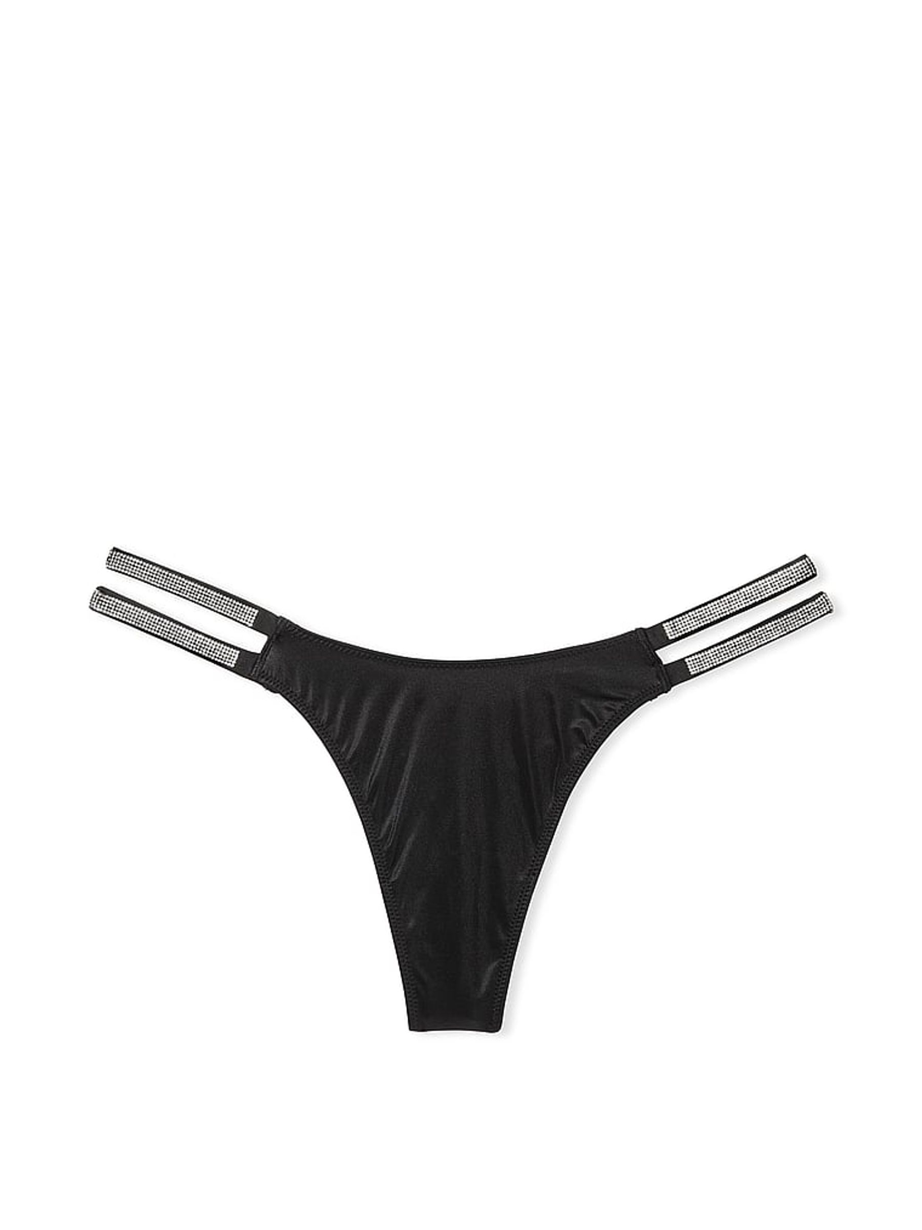 Black Smooth Double Thong Shine Strap Knickers - Image 3 of 3