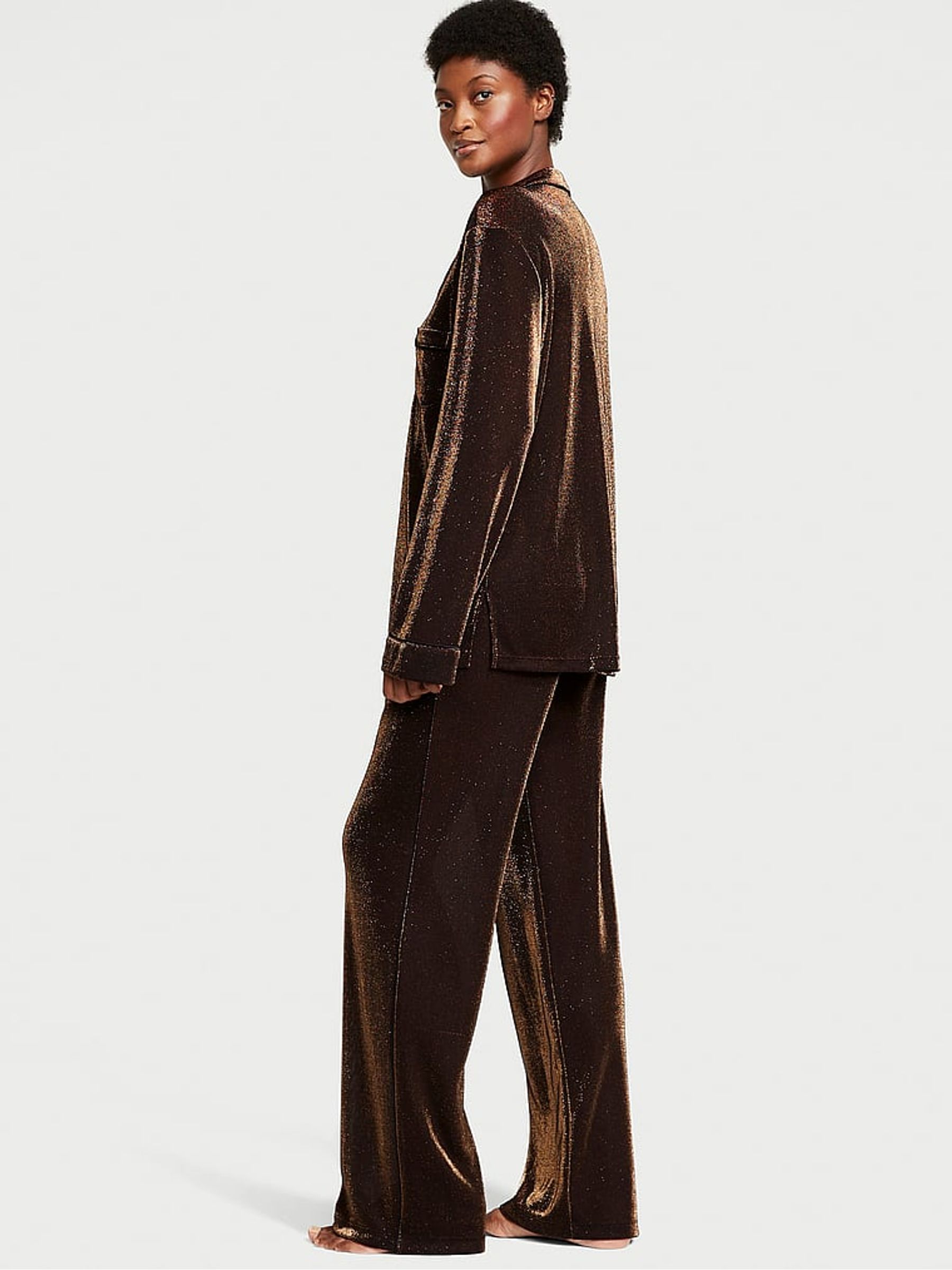 Gold Shine Long Pyjamas - Image 2 of 3
