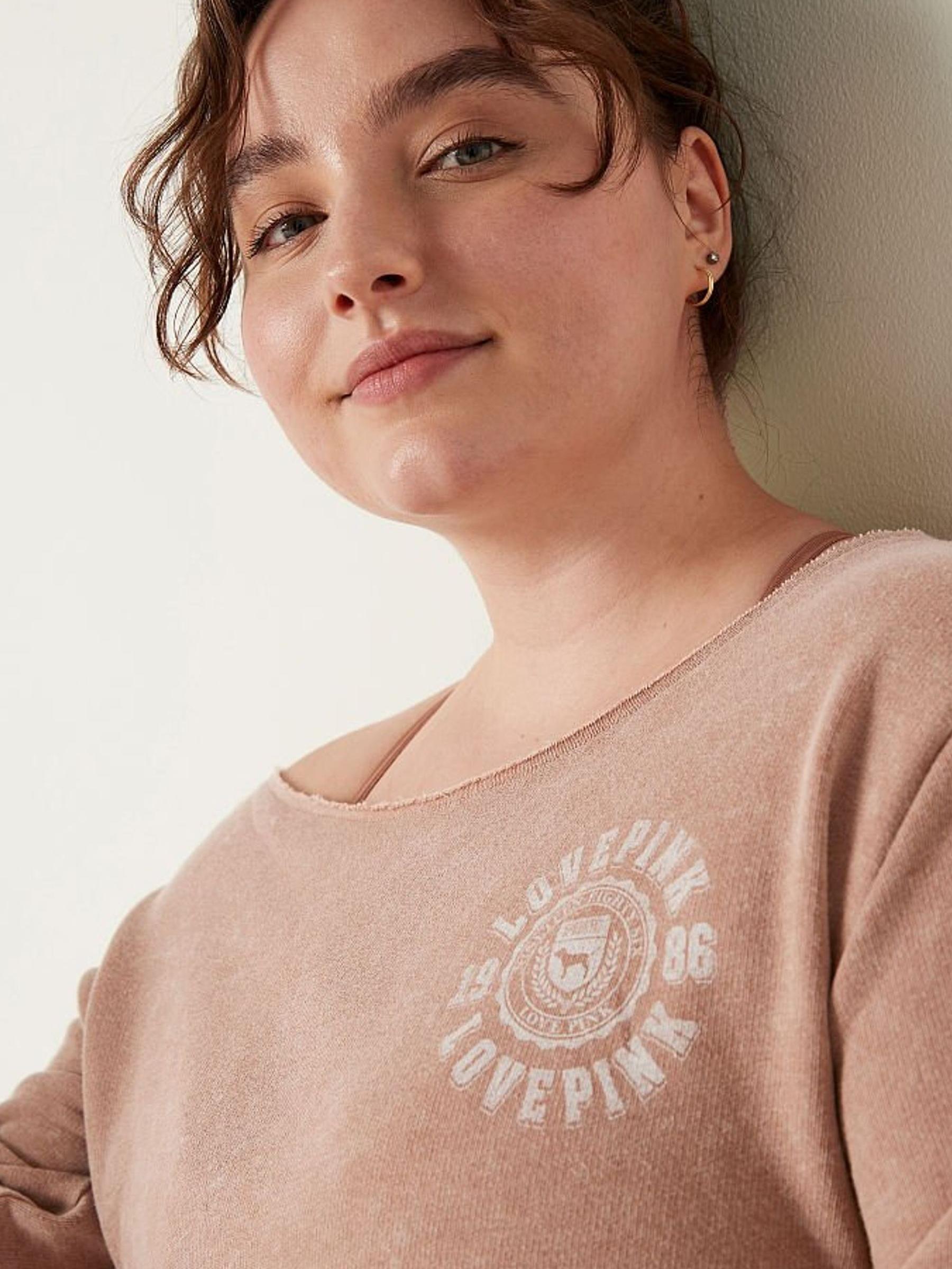 Stucco Beige Everyday Lounge Off The Shoulder Sweatshirt - Image 3 of 4