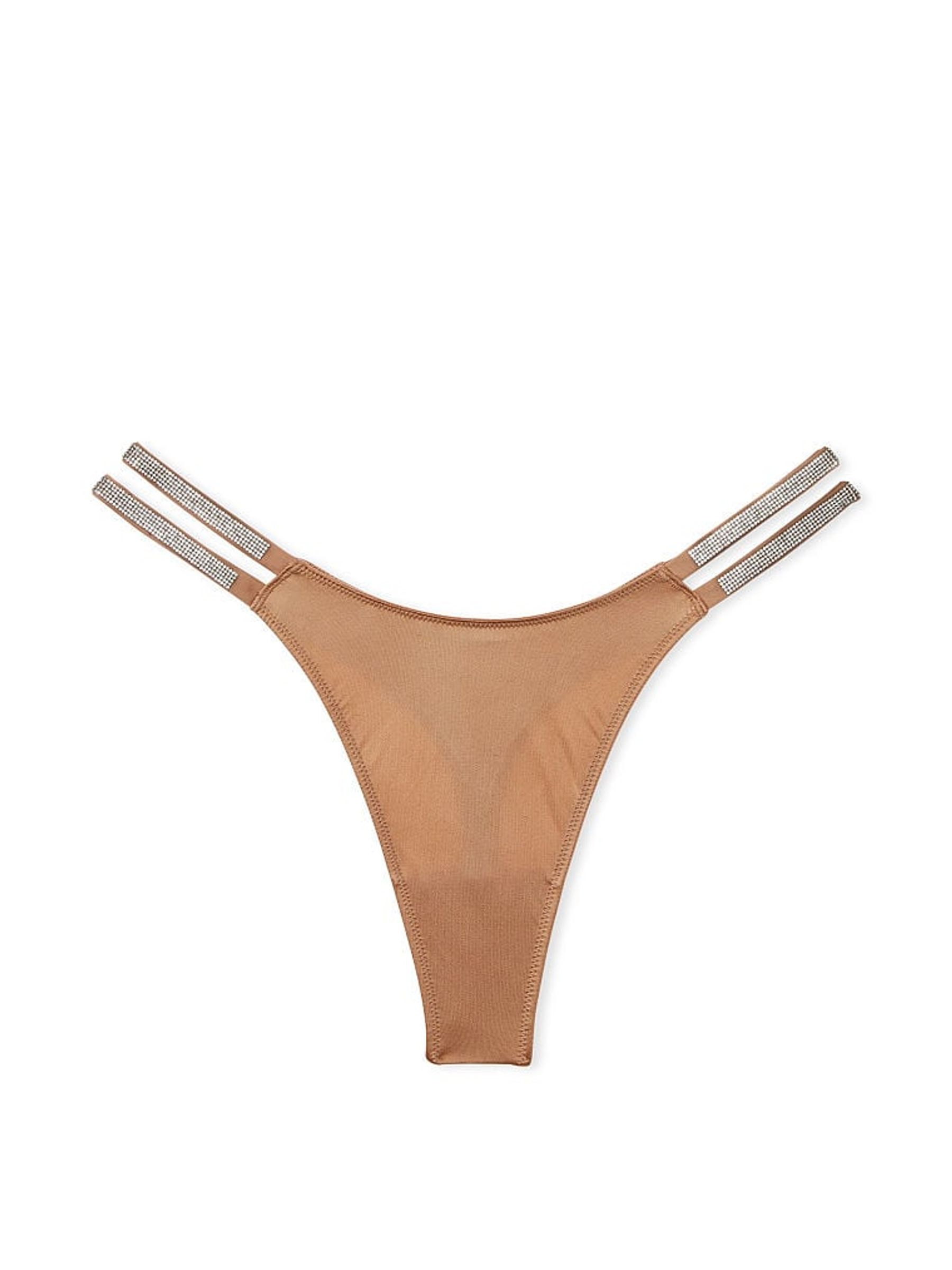 Toffee Nude Smooth Double Thong Shine Strap Knickers - Image 3 of 3