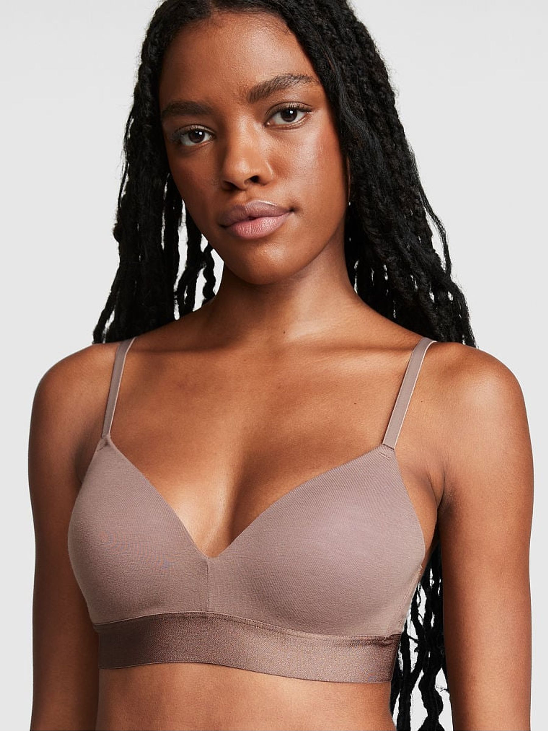 Iced Coffee Brown Non Wired Lightly Lined Cotton Bra - Image 1 of 3