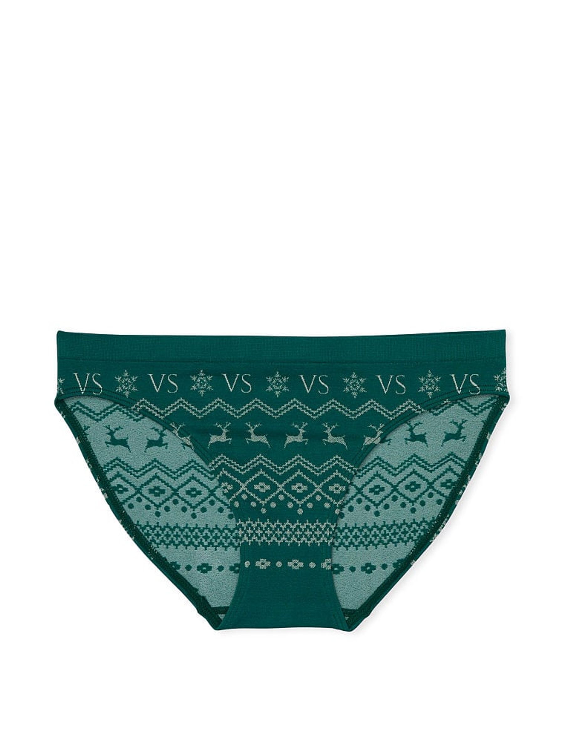 Black Ivy Green Reindeer Fairisle Smooth Bikini Knickers - Image 3 of 3