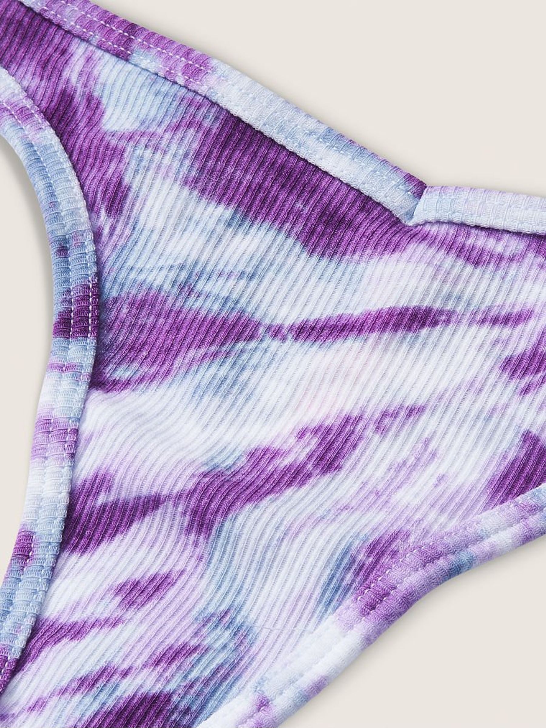 Tie Dye Daisy Purple Cotton Thong Knickers - Image 2 of 2