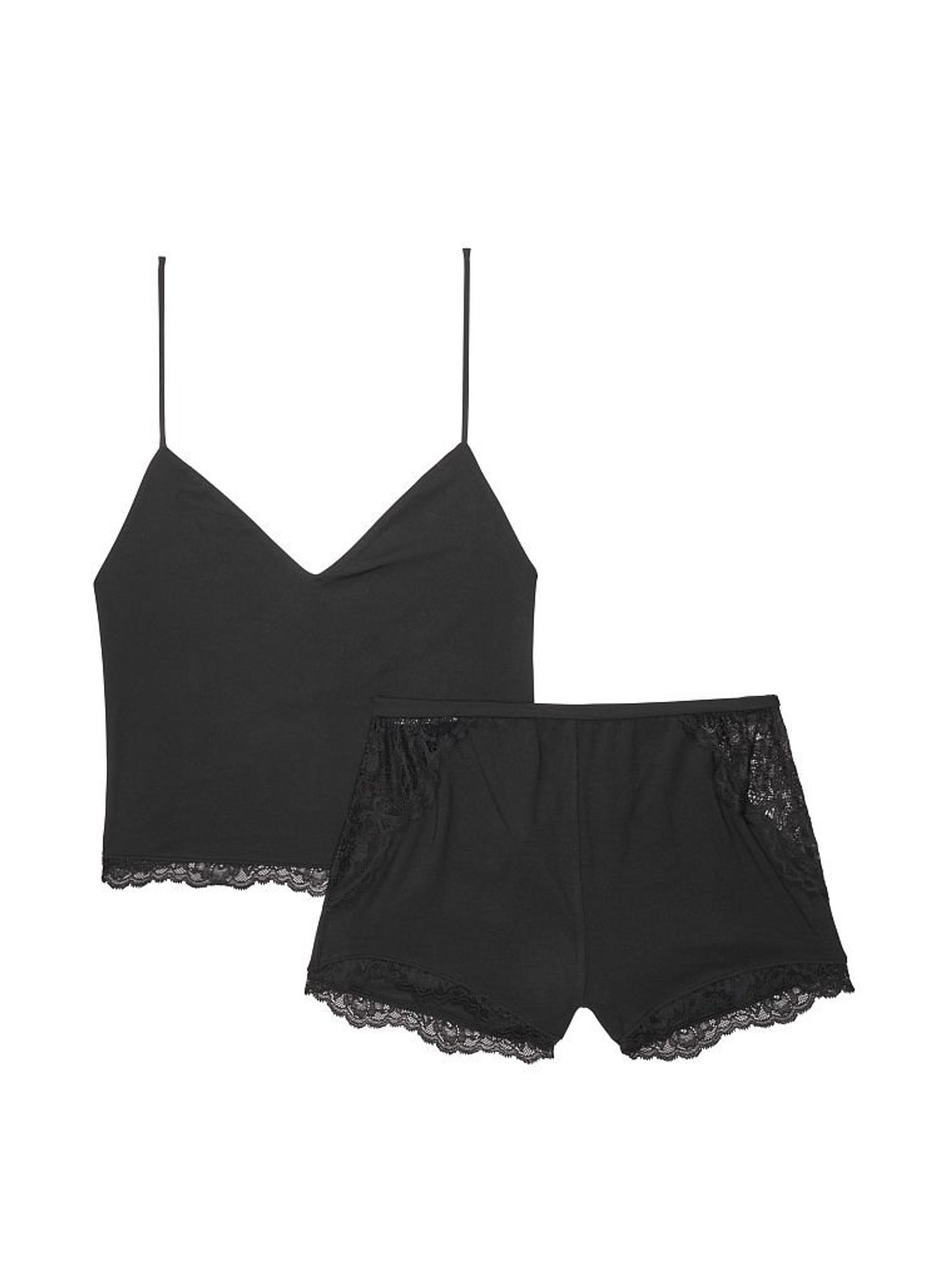 Black Modal Lace Back Cami Set - Image 3 of 3