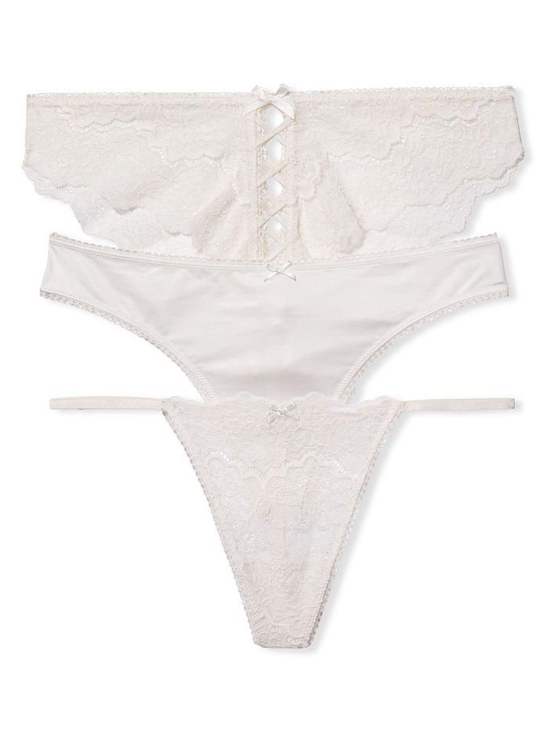 White Lace Bridal Knickers 3 Pack - Image 1 of 2