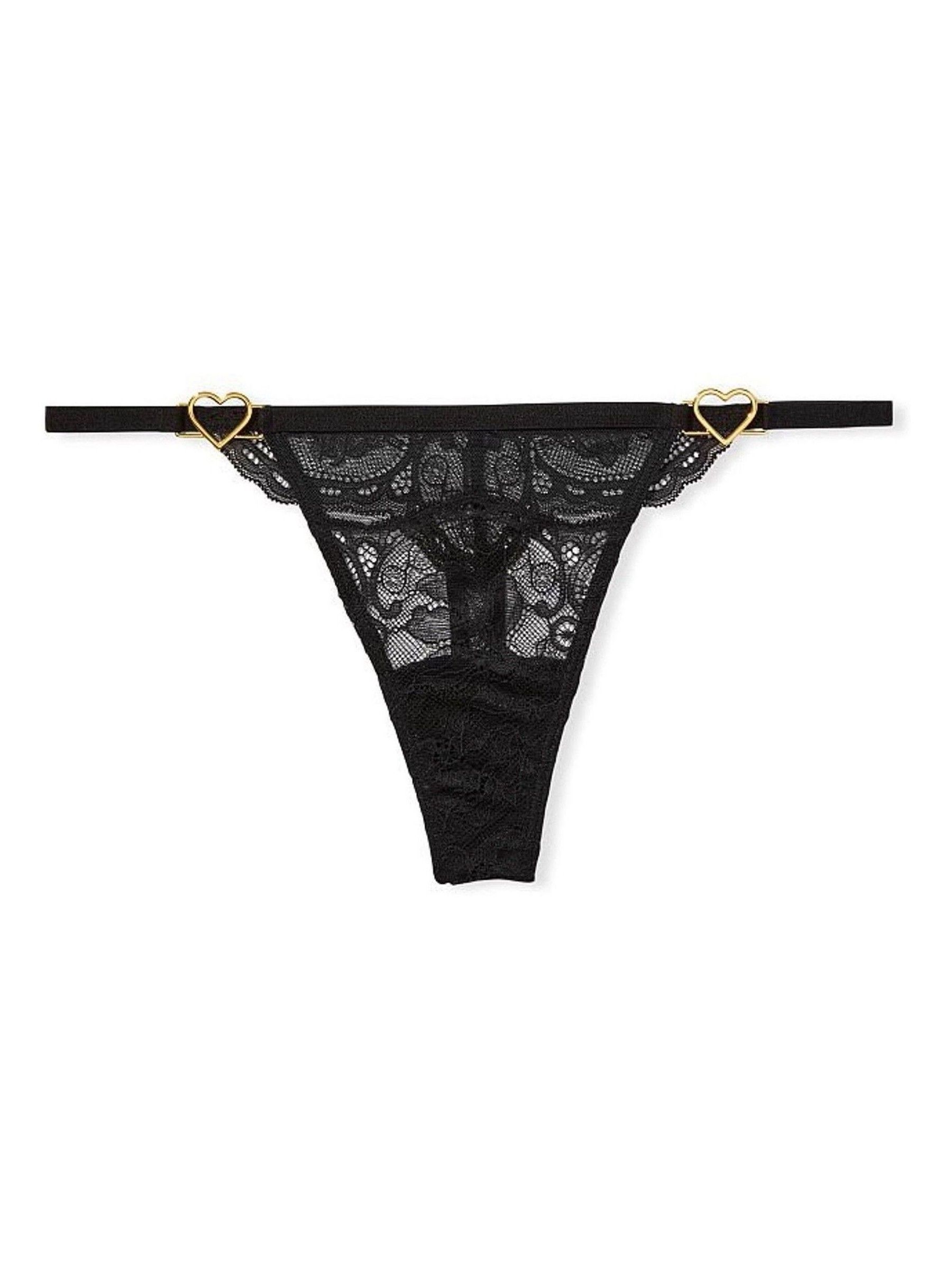 Black Lace Thong Knickers - Image 3 of 4