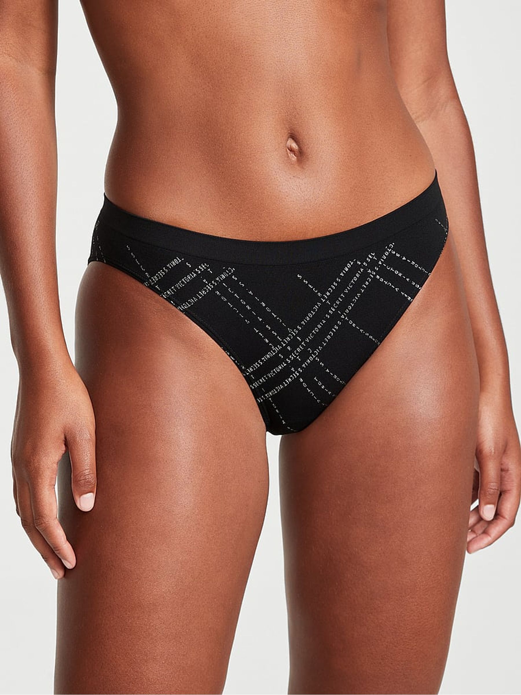 Black Logo Tartan Smooth Bikini Knickers - Image 1 of 3
