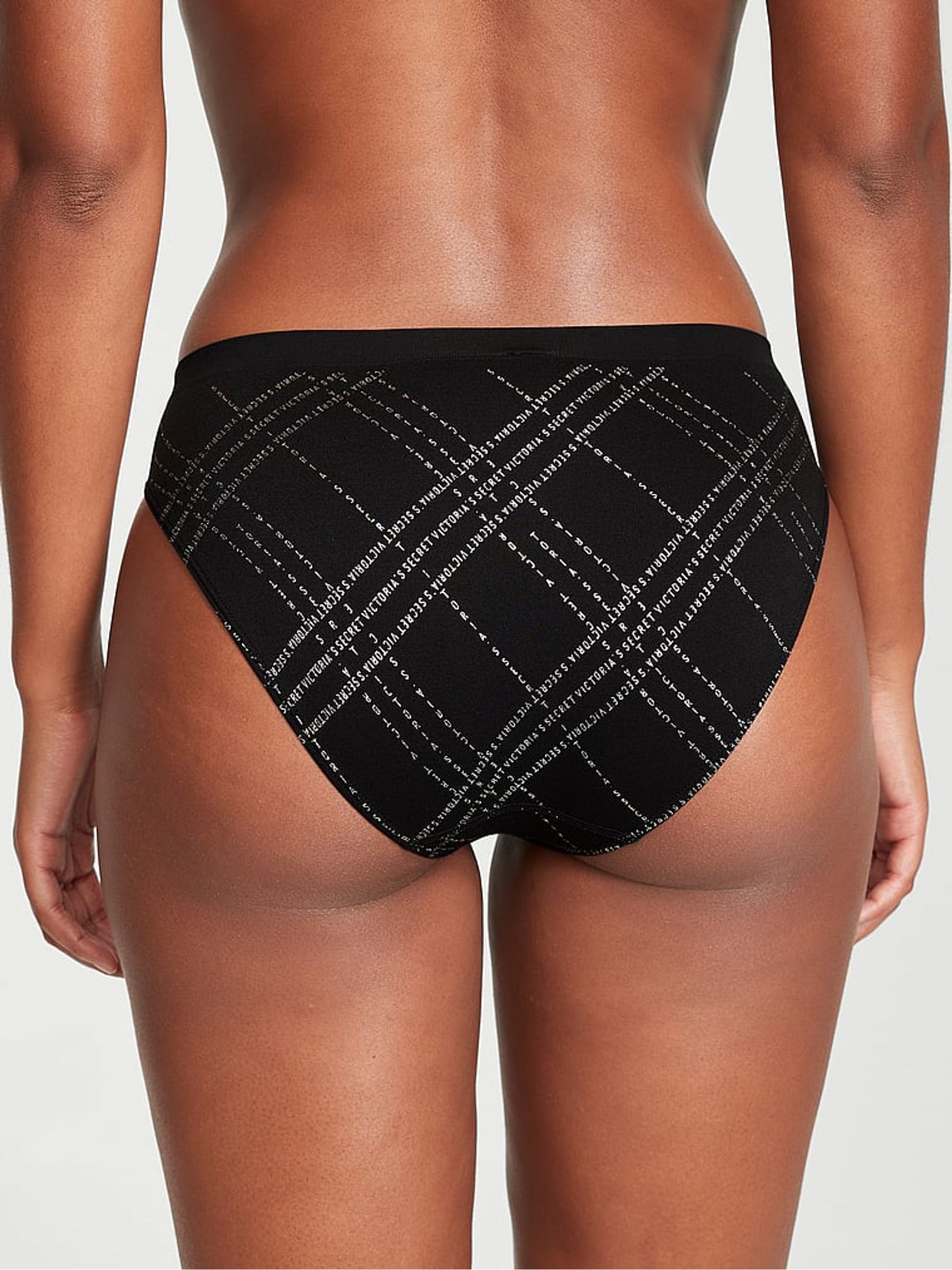 Black Logo Tartan Smooth Bikini Knickers - Image 2 of 3