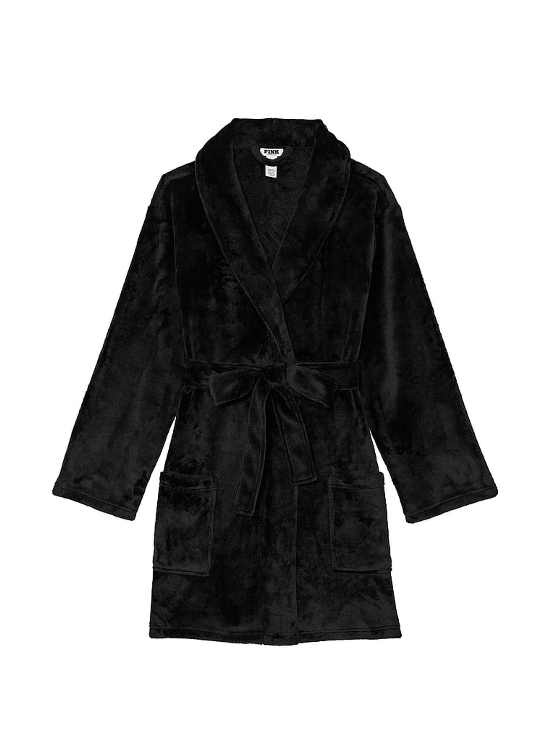 Black Cosy Long Sleeve Dressing Gown - Image 3 of 3