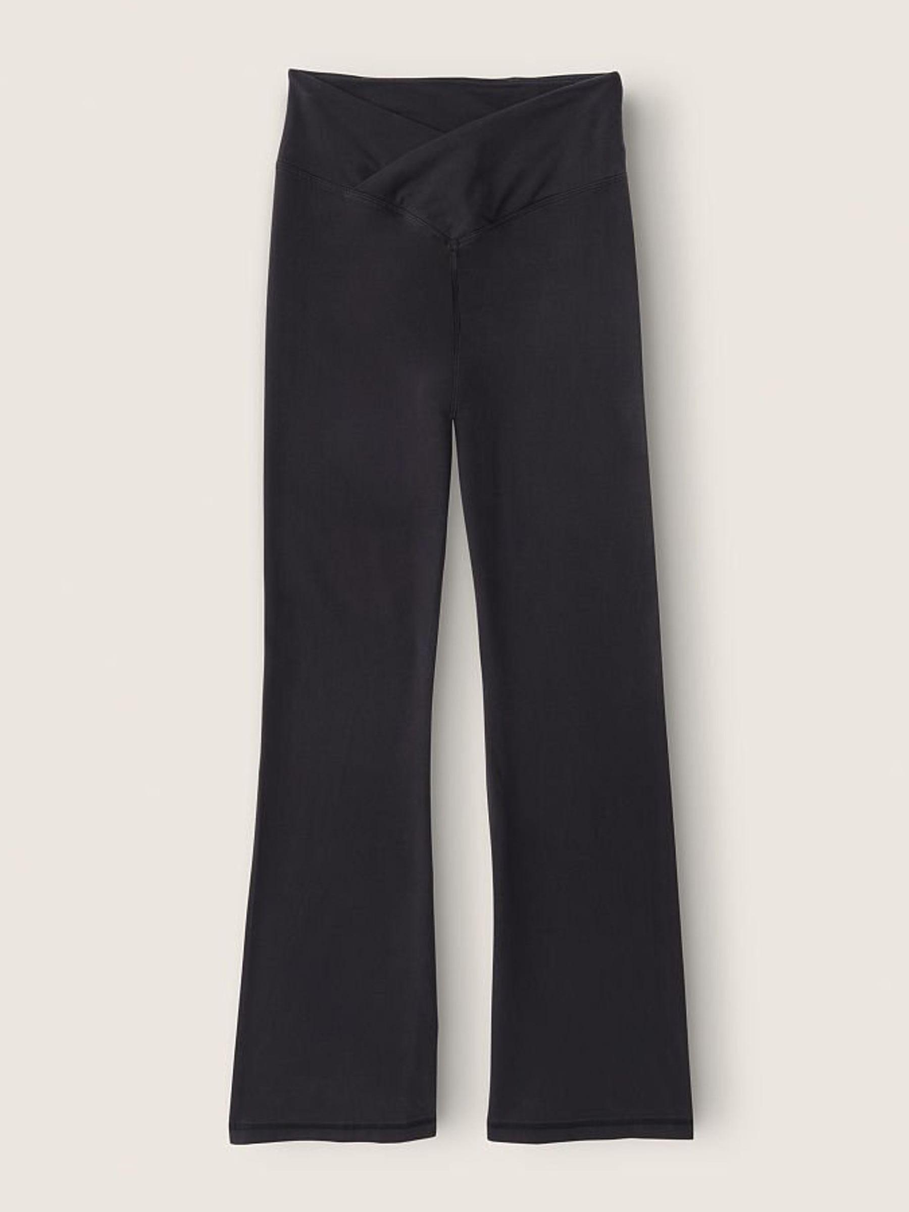 Pure Black Wash Cotton High Waist Ankle V Crossover Flare - Image 3 of 4