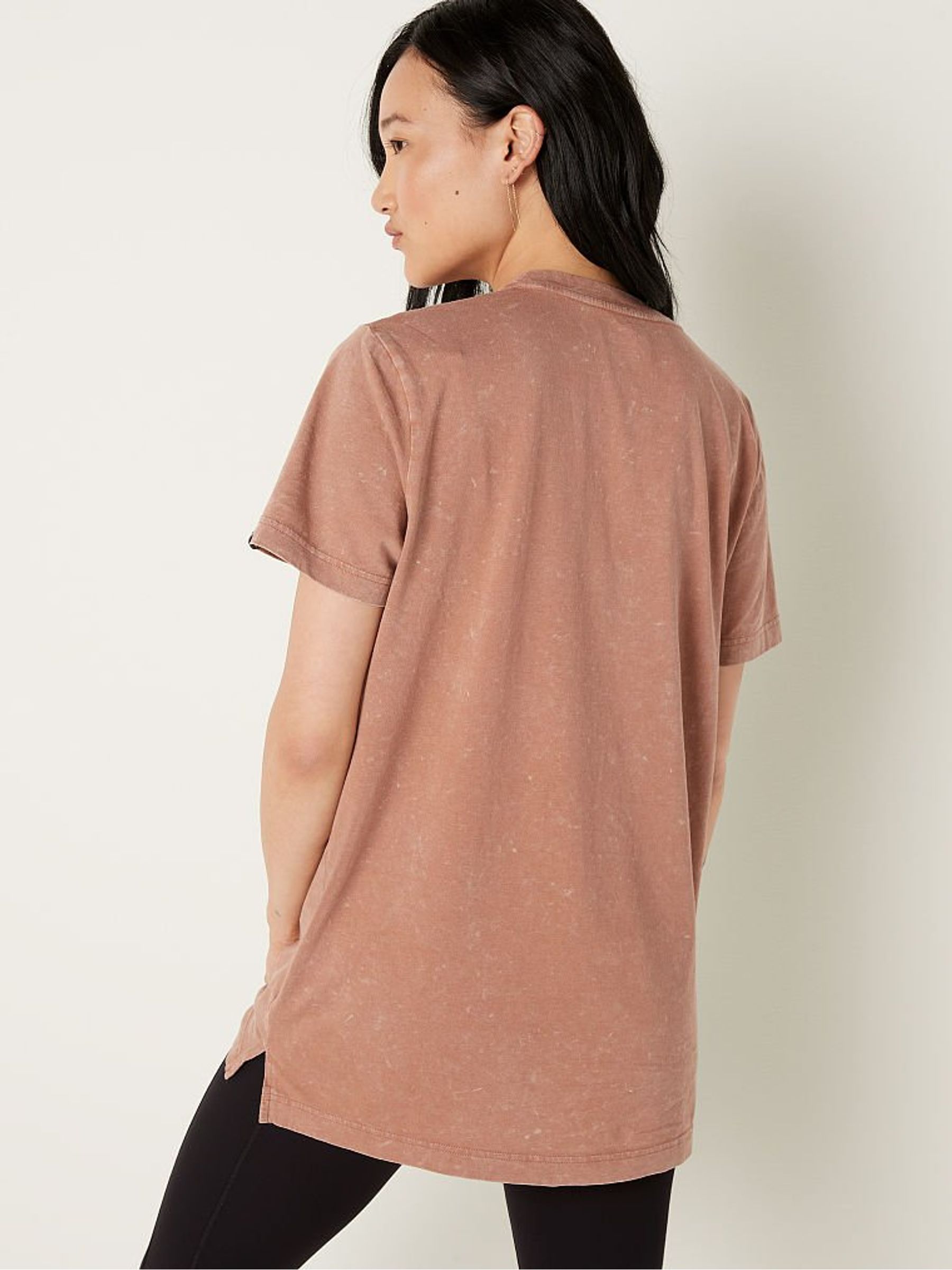Stucco Beige Campus Short Sleeve Notch Neck T-Shirt - Image 2 of 4