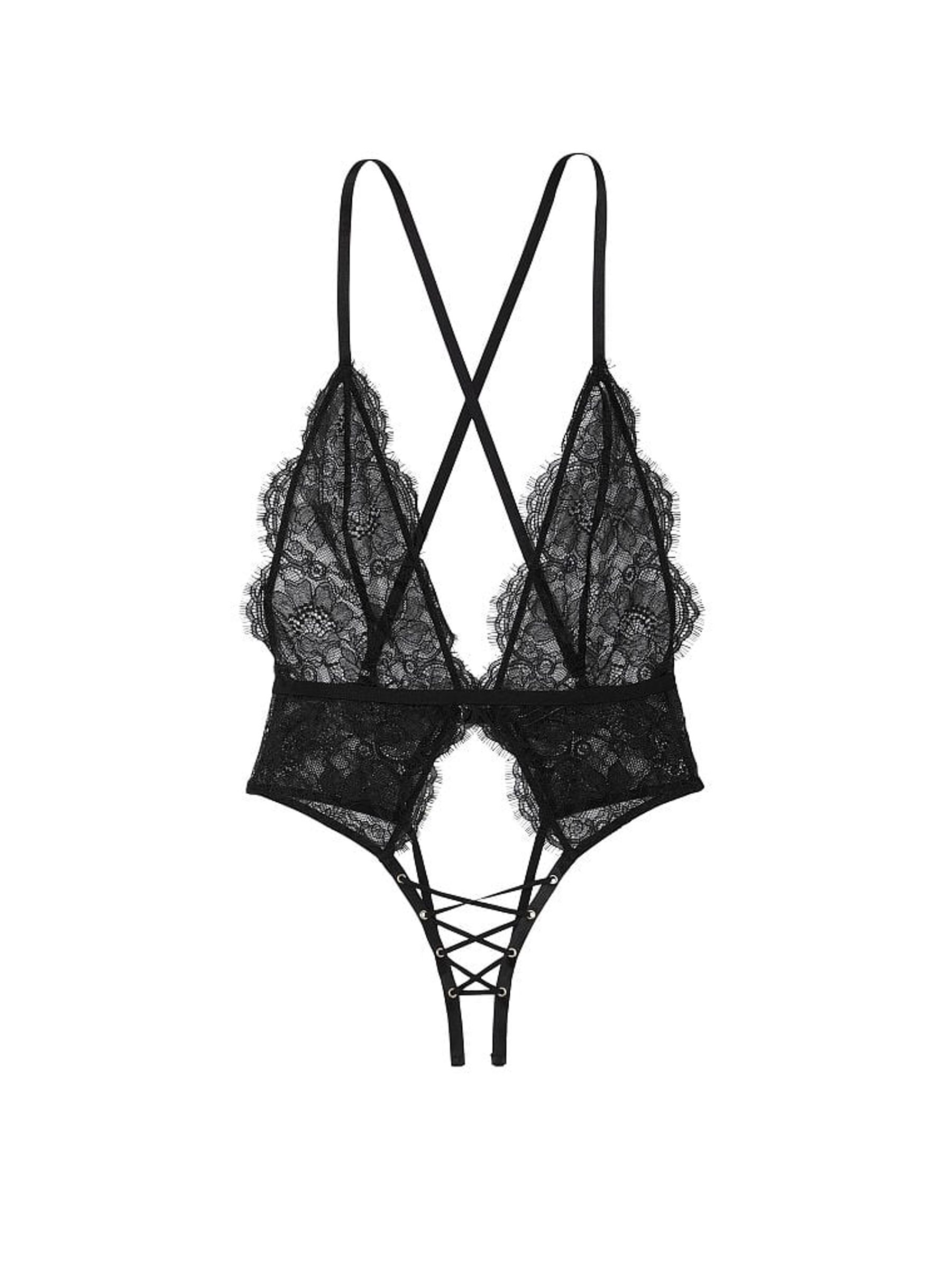 Black Lace Crotchless Bodysuit - Image 4 of 8