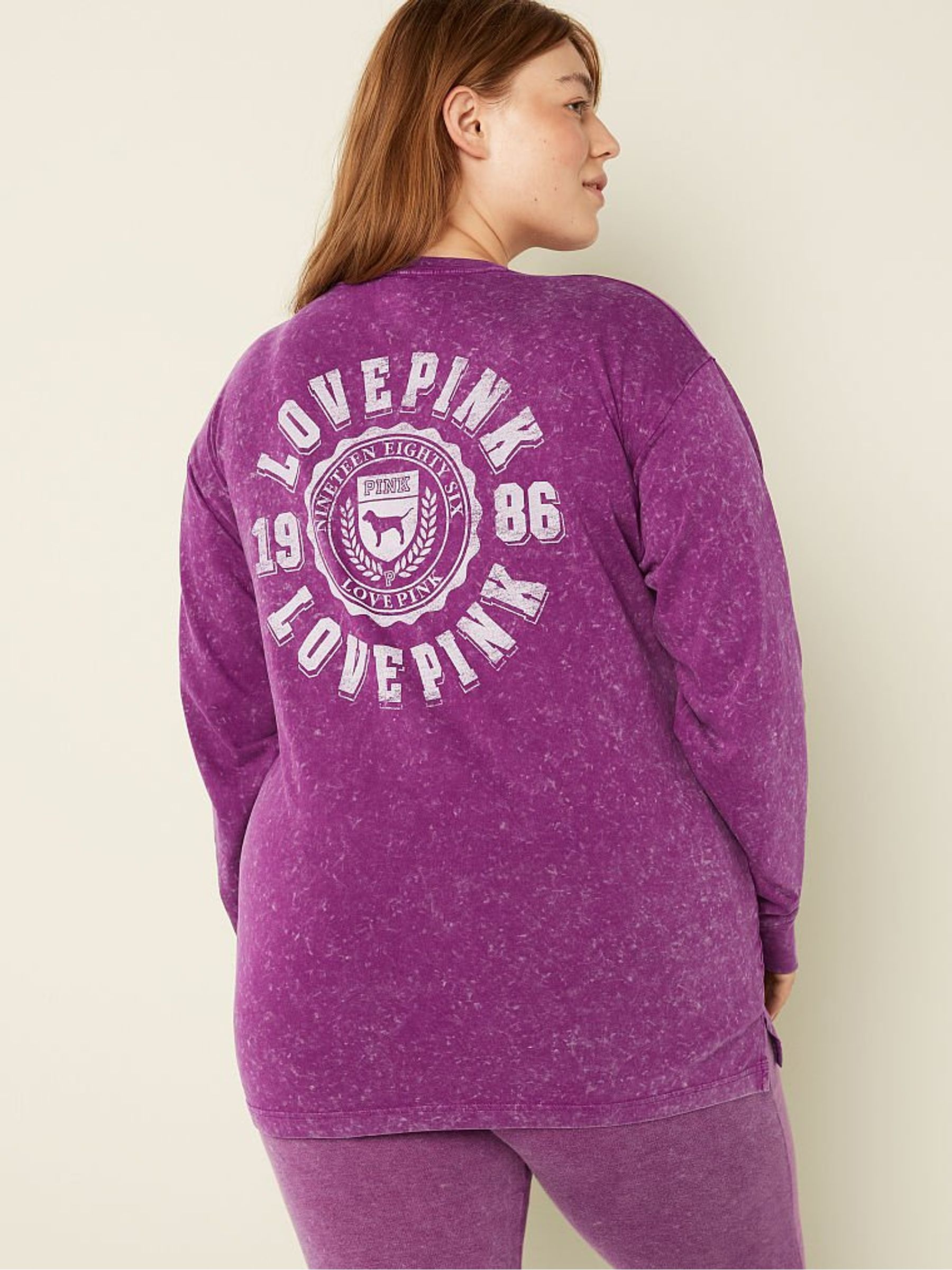 Virtual Violet Seal Logo Unisex Long Sleeve Campus T-Shirt - Image 2 of 5 Virtual Violet Seal Logo Unisex Long Sleeve Campus T-Shirt - Image 2 of 5