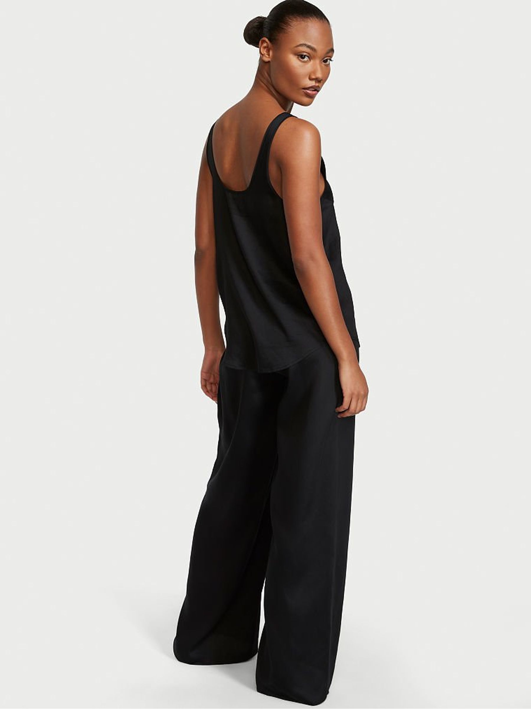 Black Wide Leg Pyjama Set - Image 2 of 3