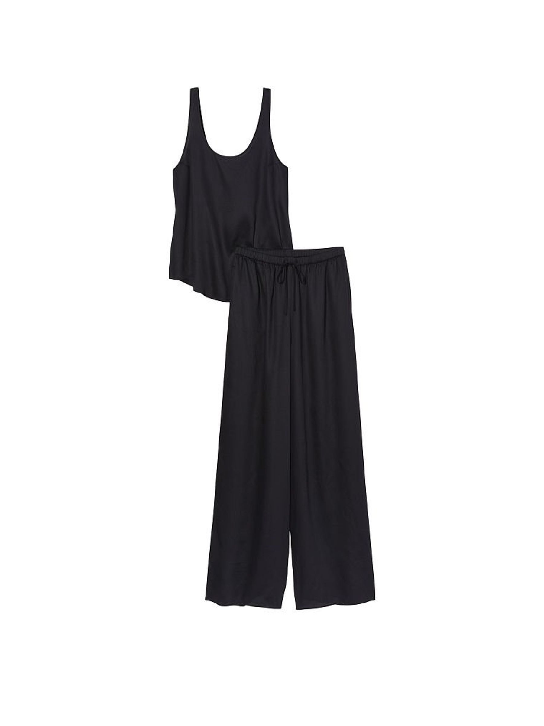 Black Wide Leg Pyjama Set - Image 3 of 3