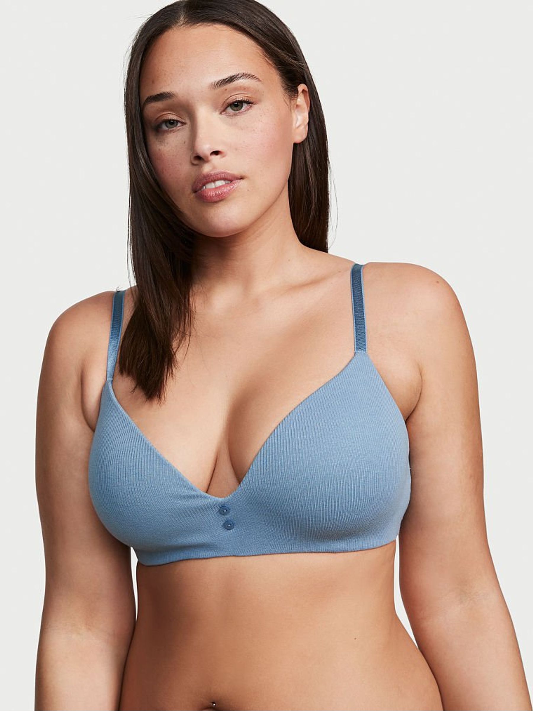 Faded Denim Blue T-Shirt Bra - Image 1 of 3