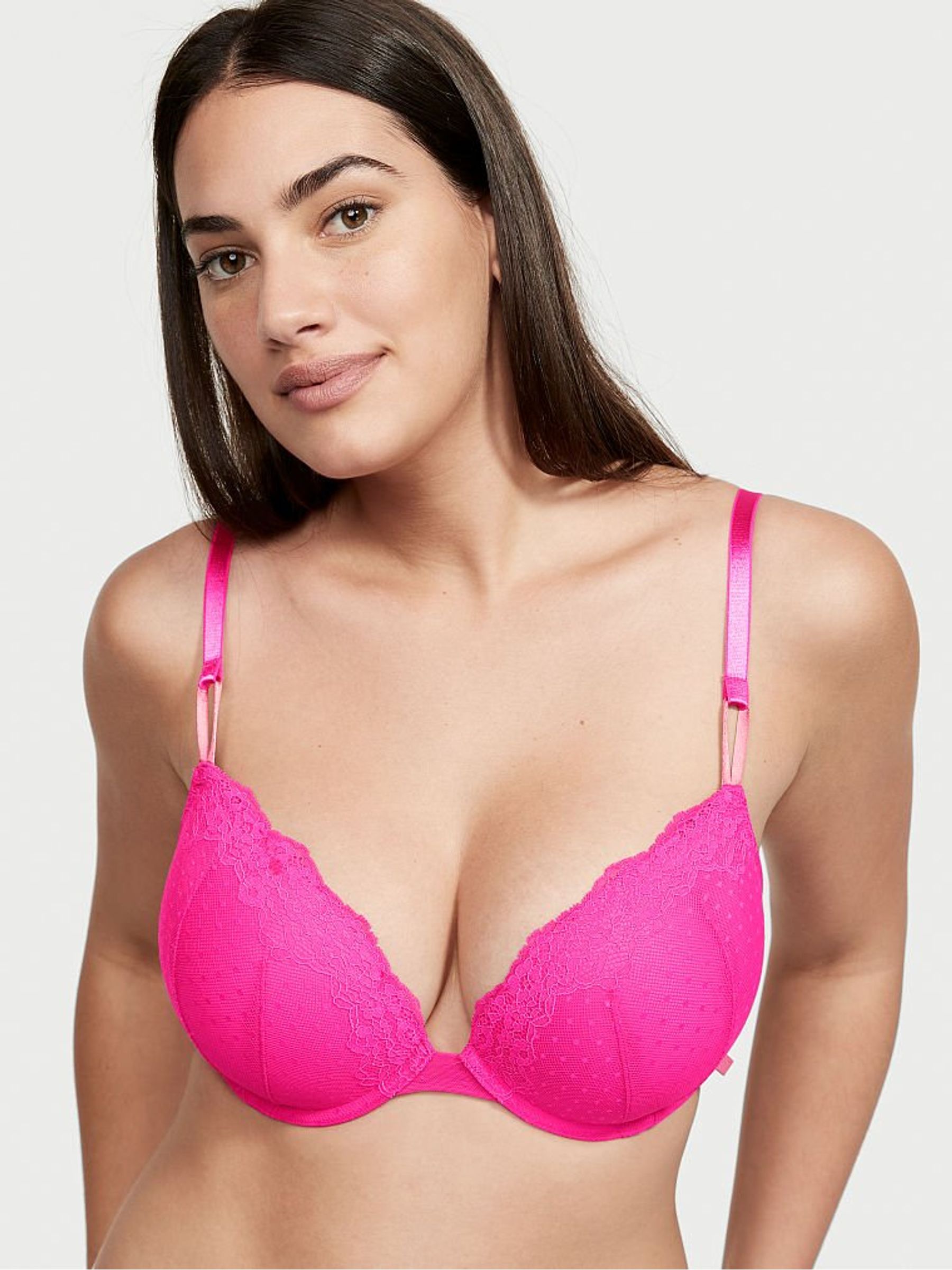 Pink Fever Lace Push Up T-Shirt Bra - Image 1 of 4