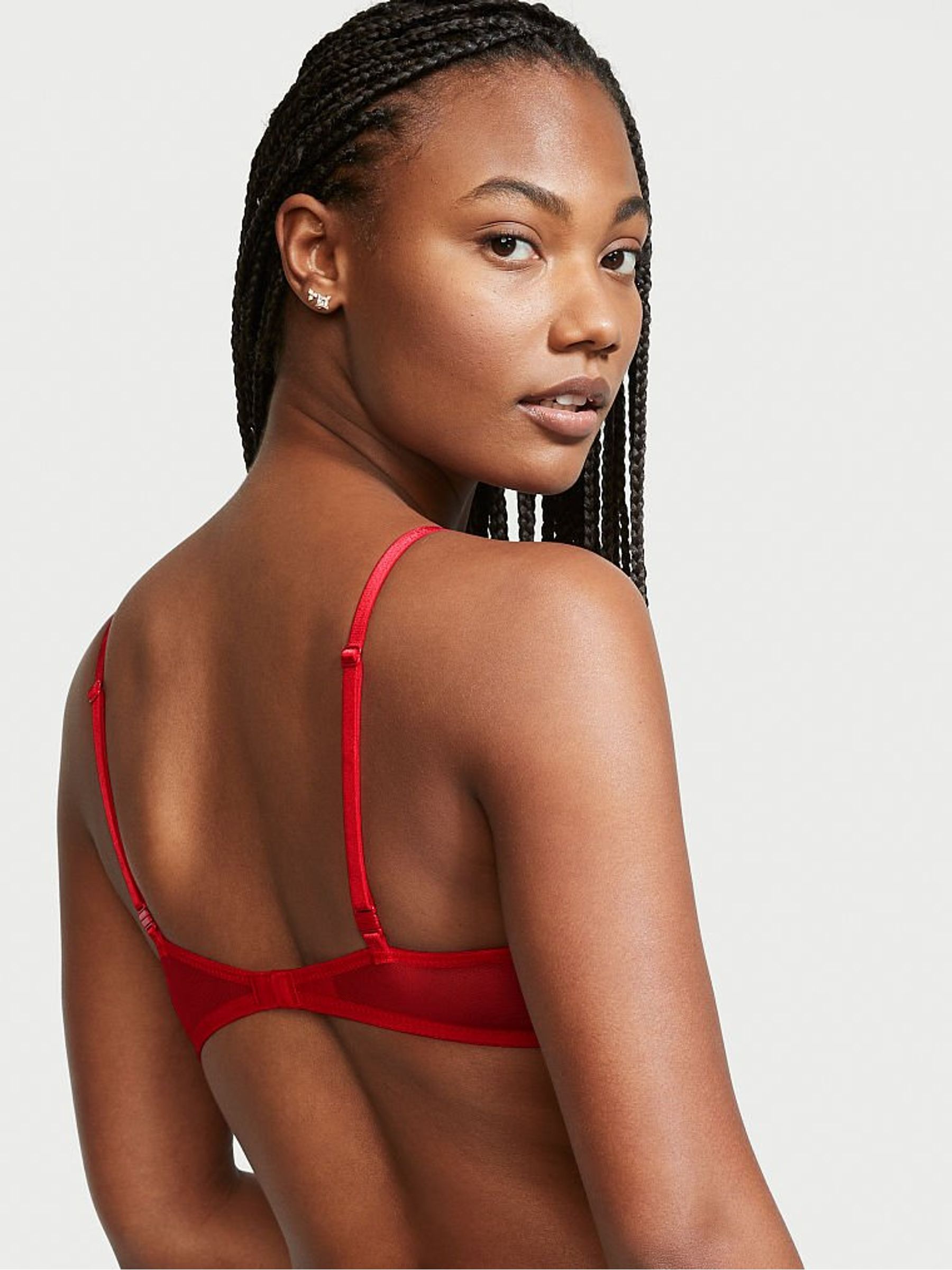 Lipstick Red Lace Unlined Demi Bra - Image 2 of 2