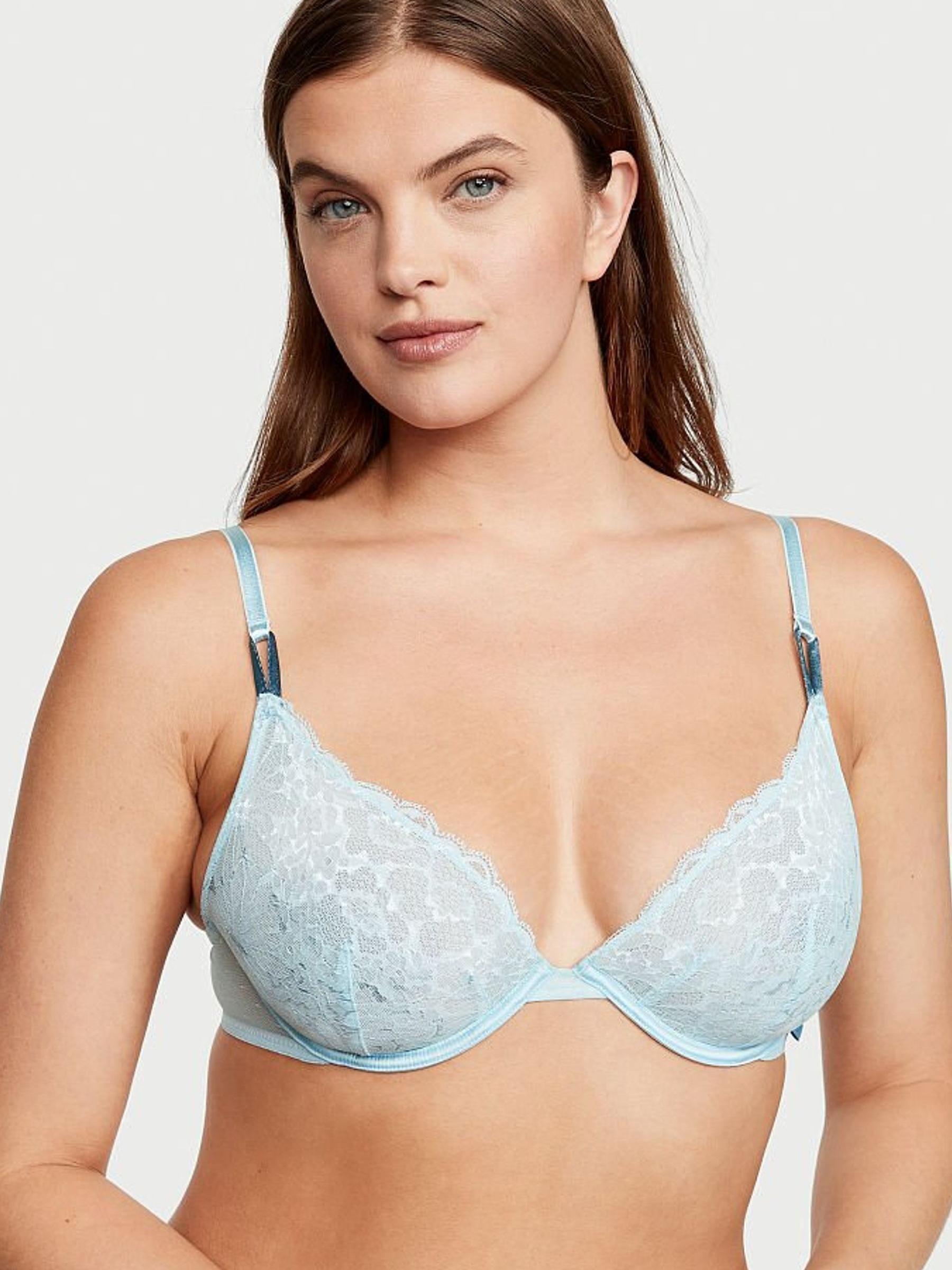 Pale Blue Sexy Tee Unlined Lace Demi Bra - Image 1 of 3