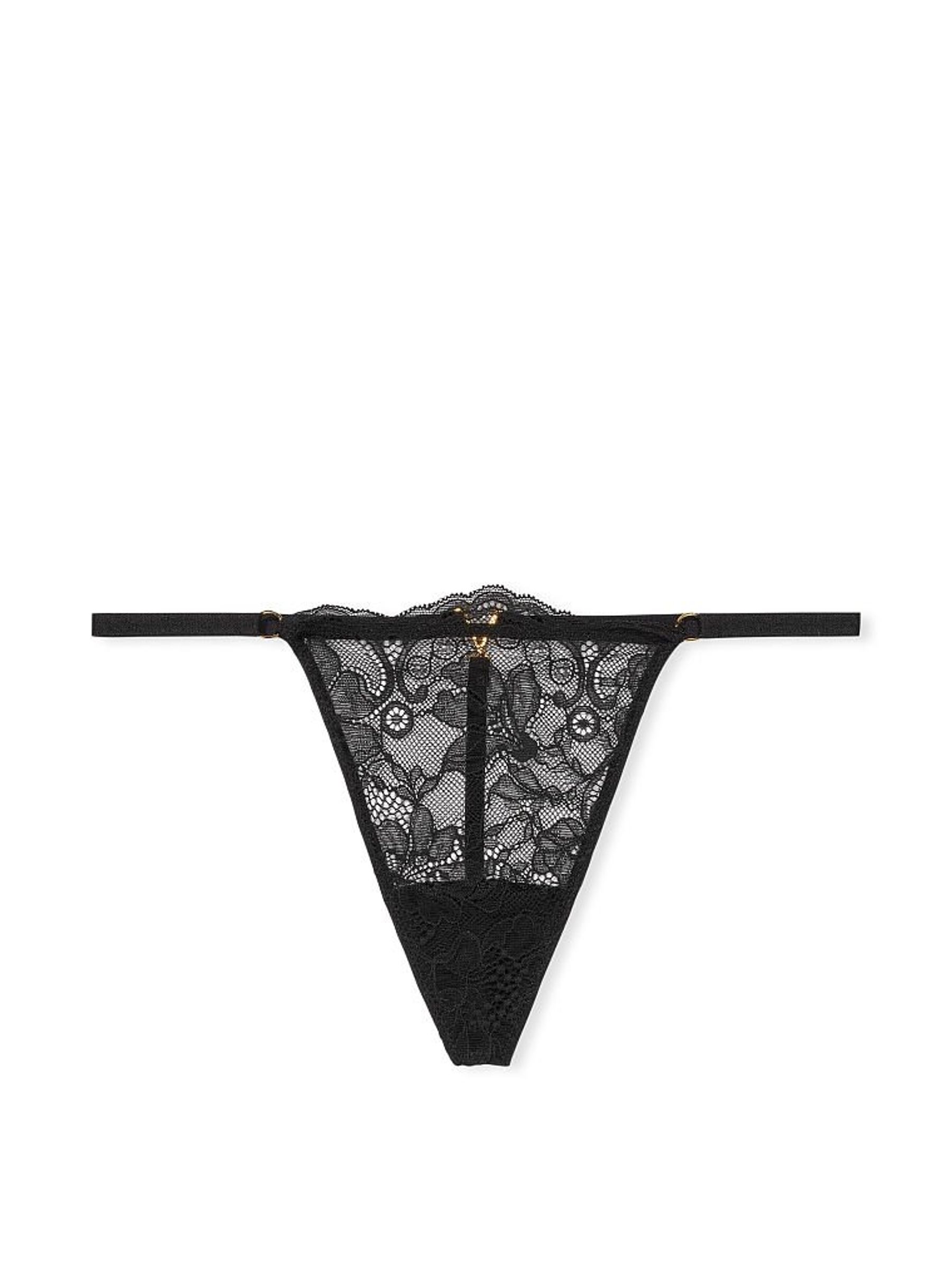 Black Lace G String Knickers - Image 3 of 4