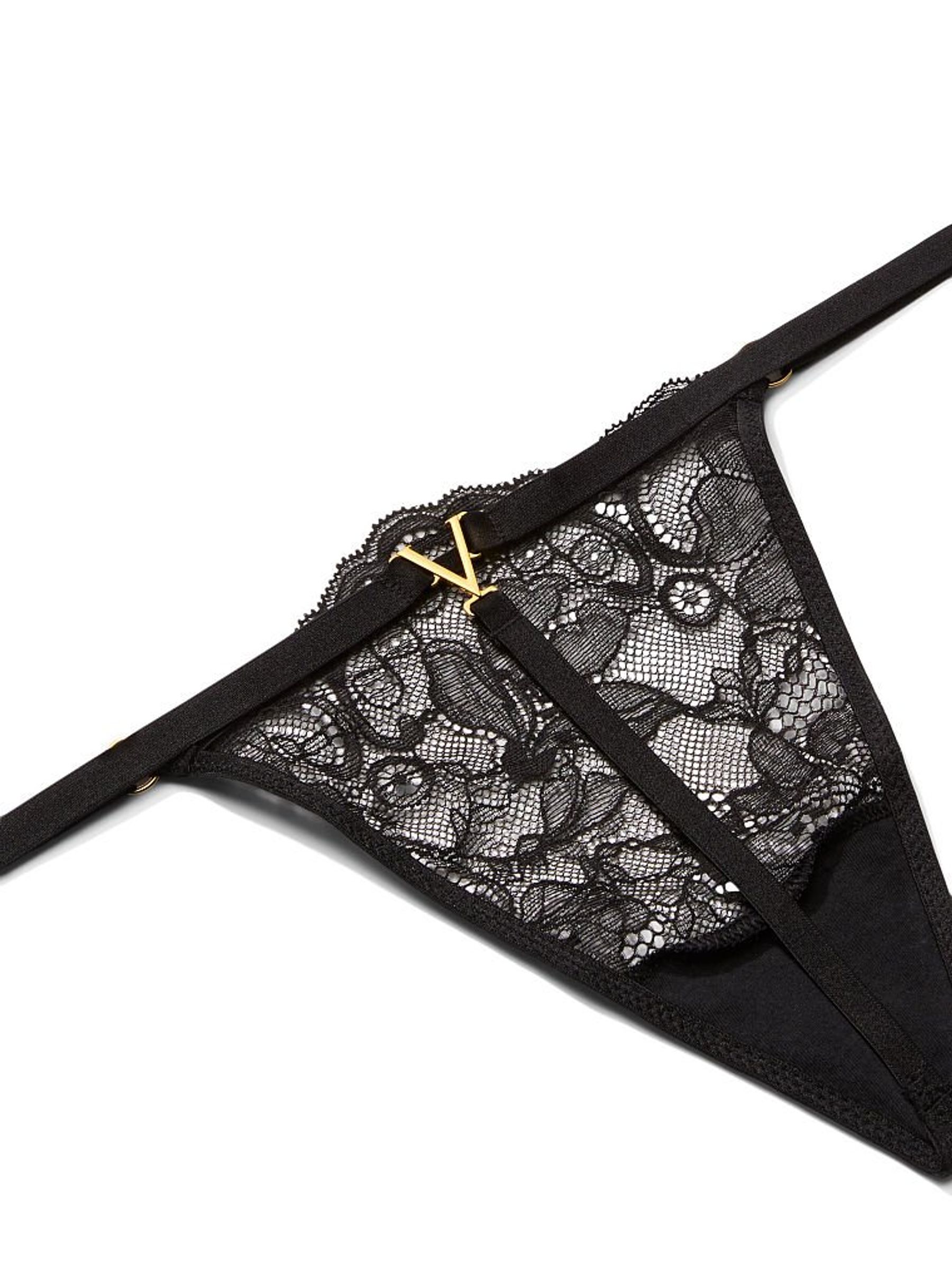 Black Lace G String Knickers - Image 4 of 4