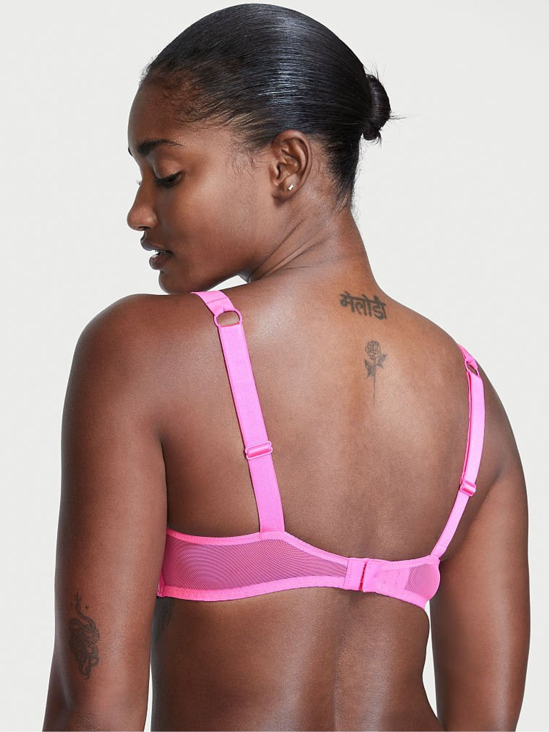 Post It Pink Lace Shine Strap PushUp Bra - Image 2 of 4