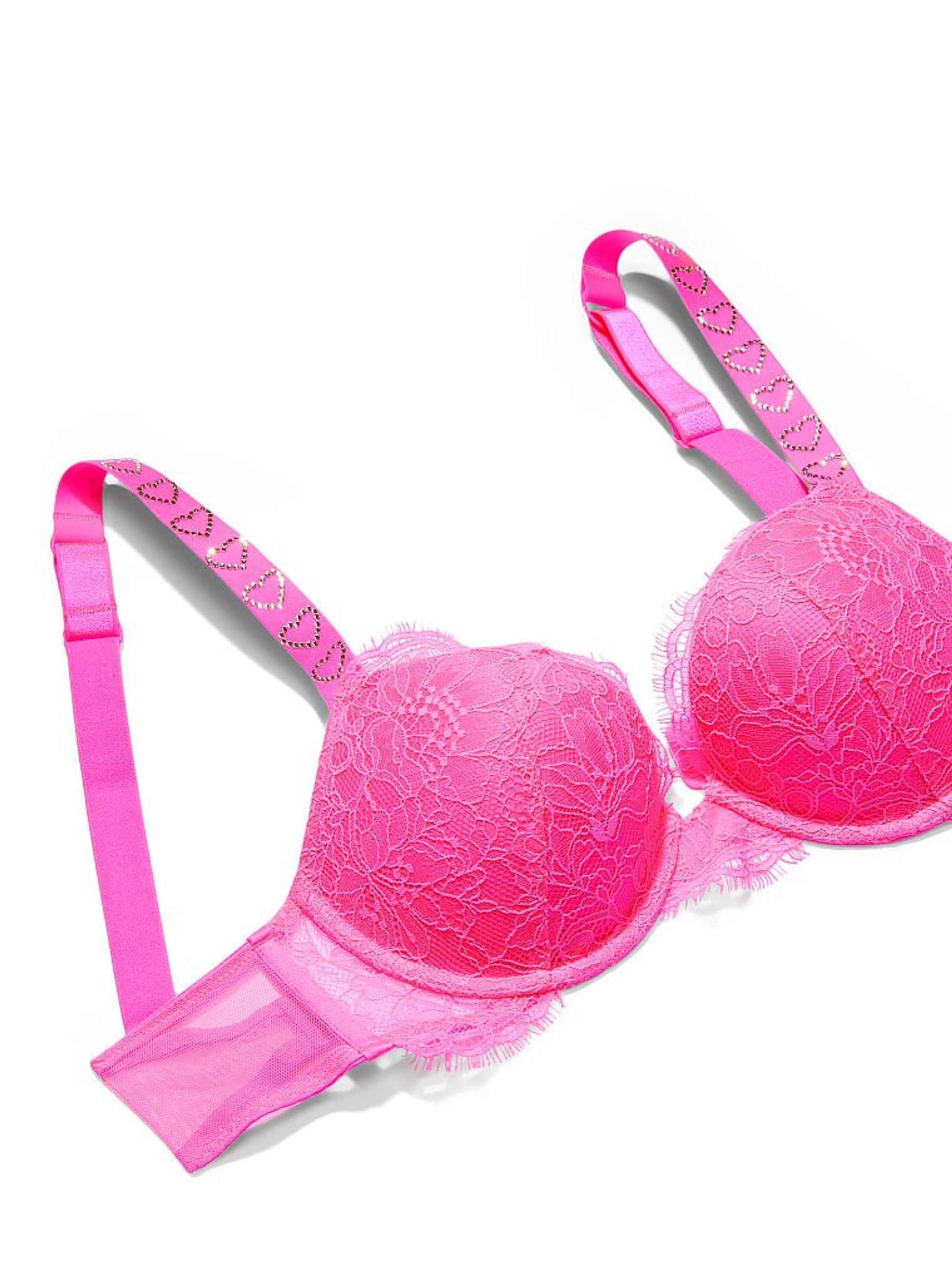 Post It Pink Lace Shine Strap PushUp Bra - Image 4 of 4