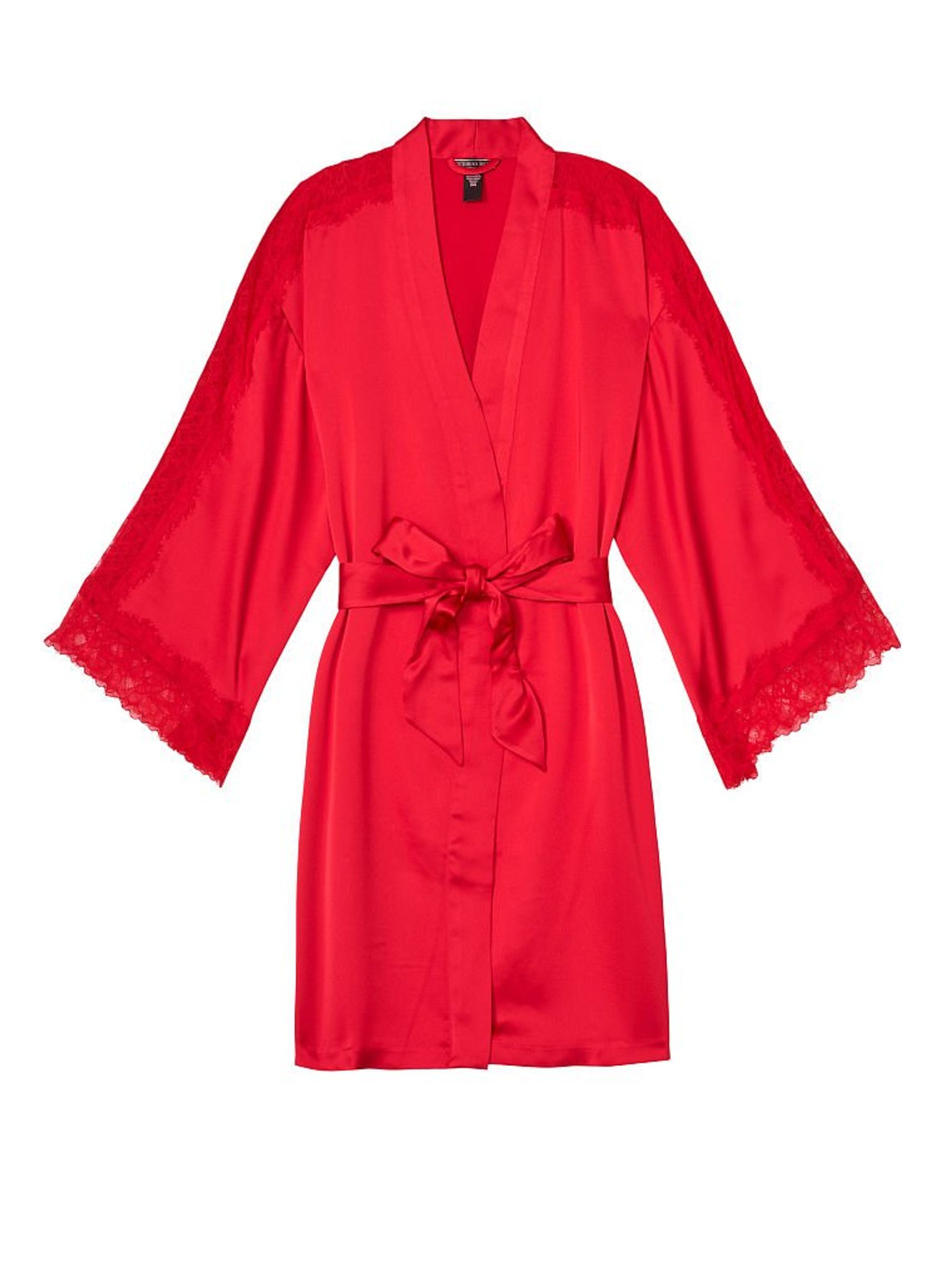 Red Lace Inset Robe - Image 3 of 3