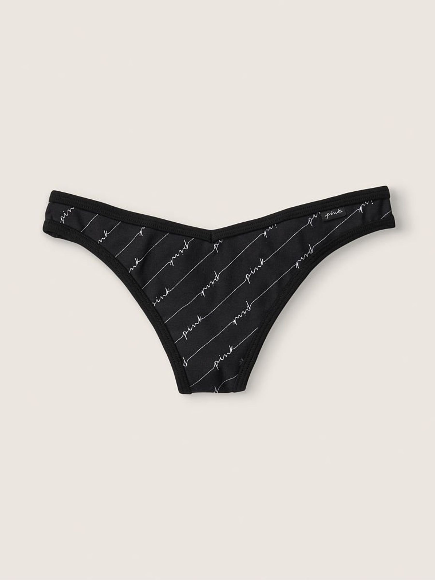 Black Cotton Thong - Image 1 of 1