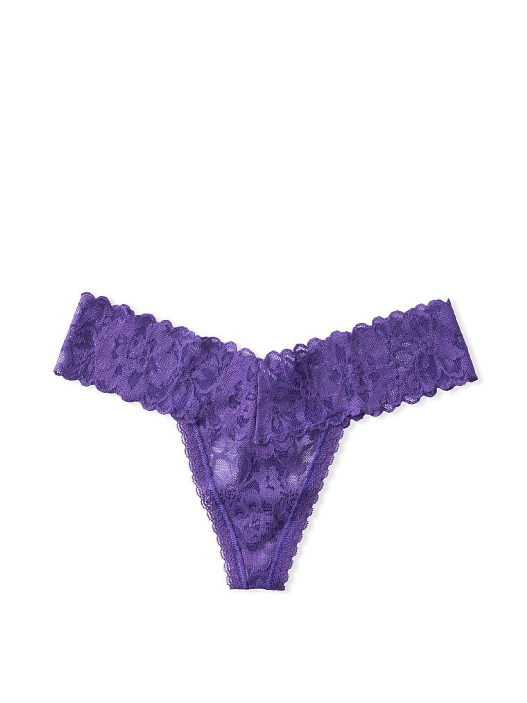 Purple Shock Lace Thong Panty - Image 3 of 3