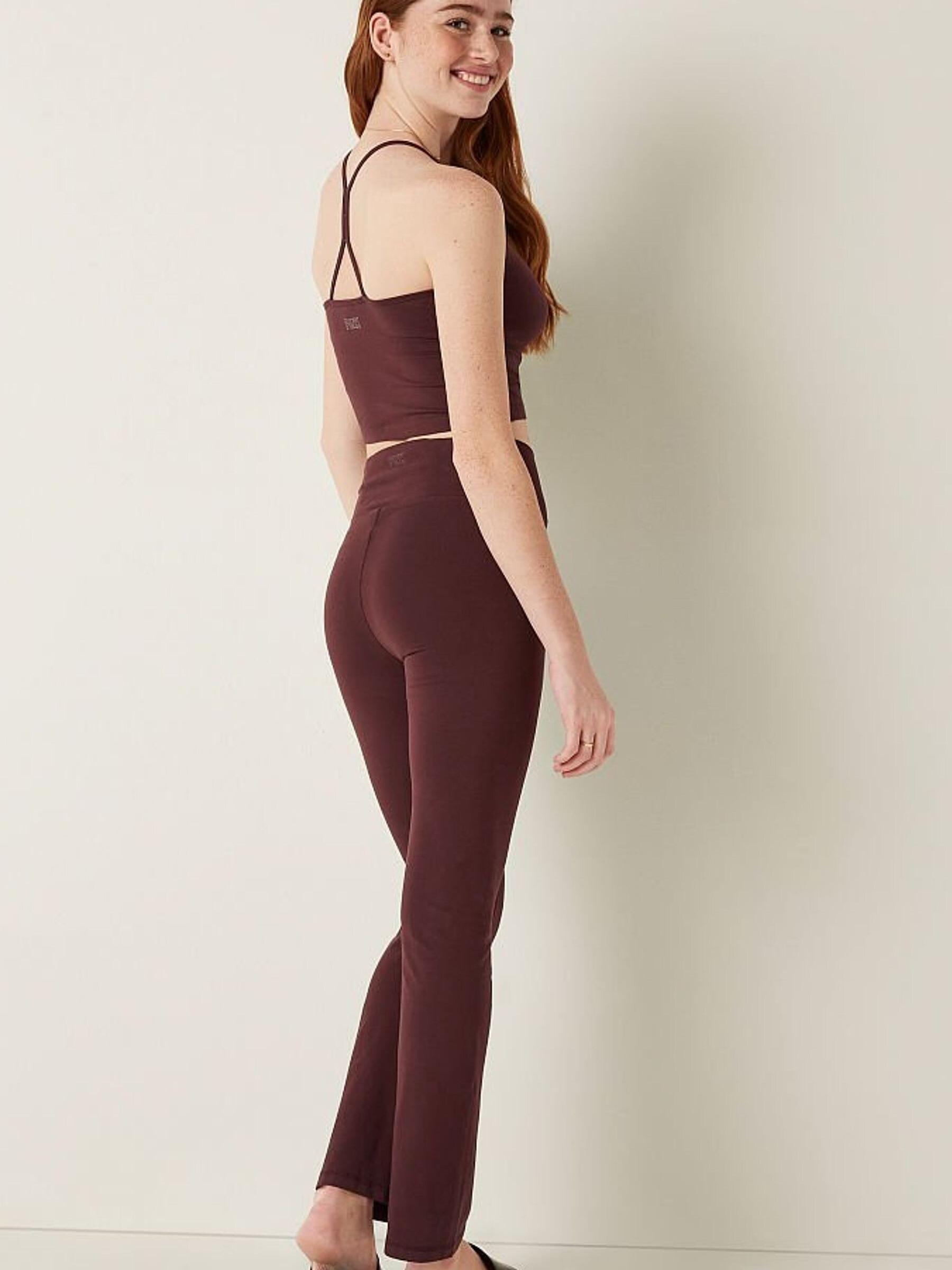 Burnt Umber Wash Cotton High Waist Ankle V Crossover Flare - Image 2 of 4
