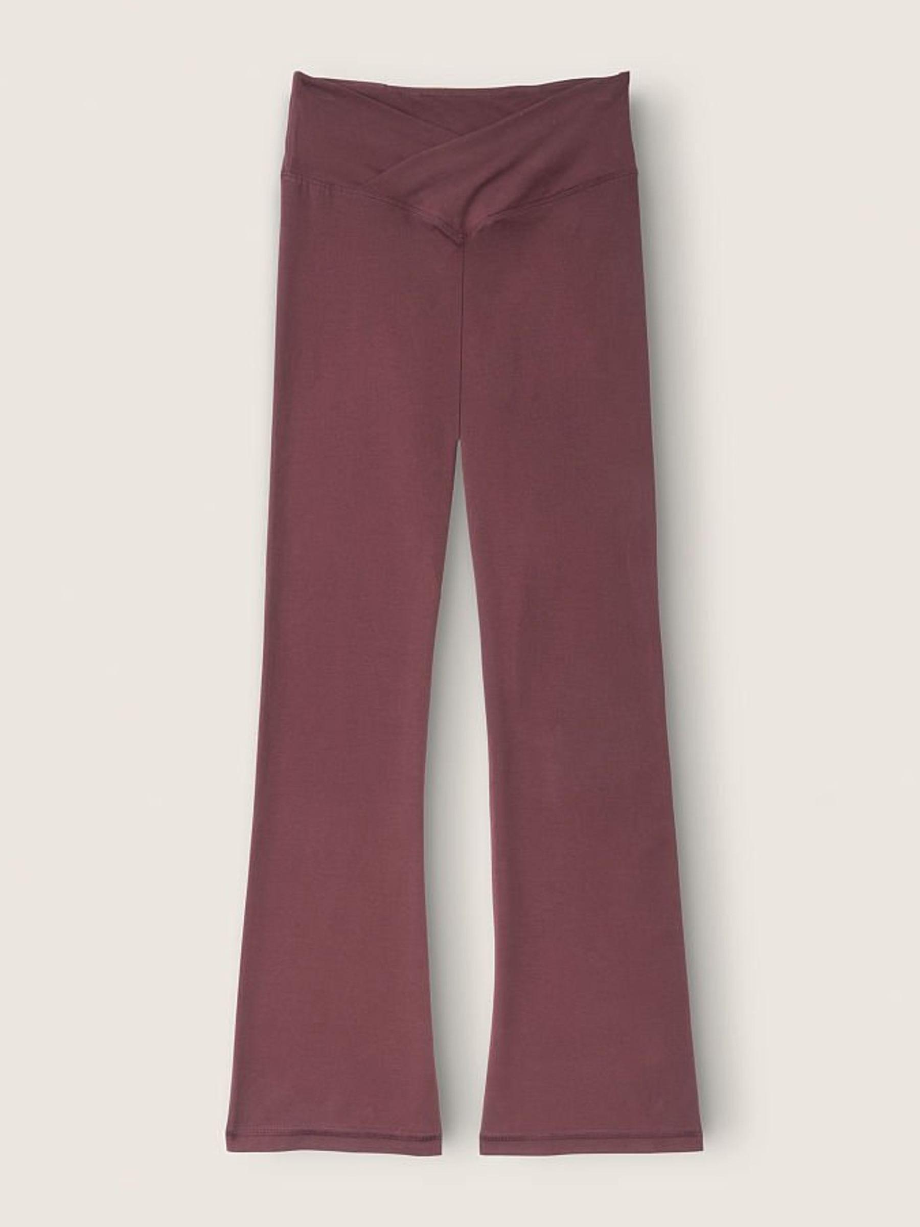 Burnt Umber Wash Cotton High Waist Ankle V Crossover Flare - Image 4 of 4
