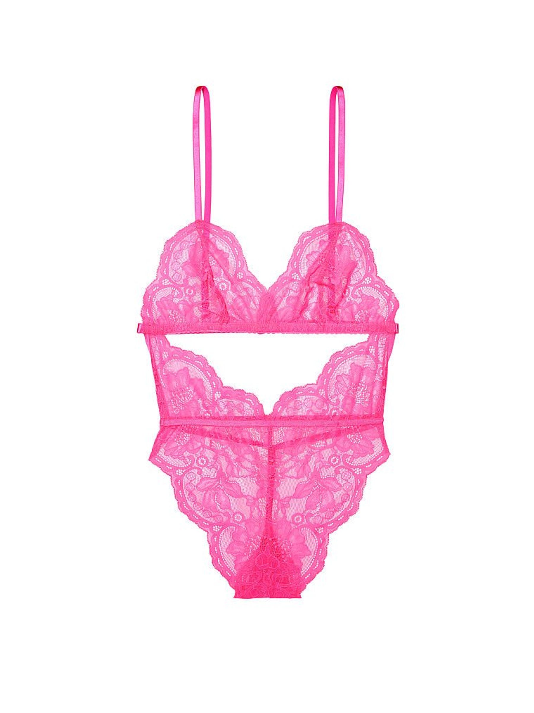 Post It Pink Unlined Cutout Lace Bodysuit - Image 3 of 3