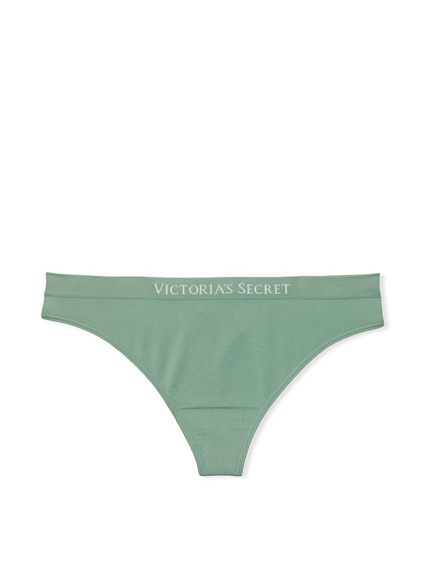 Seasalt Green Seamless Logo Thong Knickers - Image 3 of 3