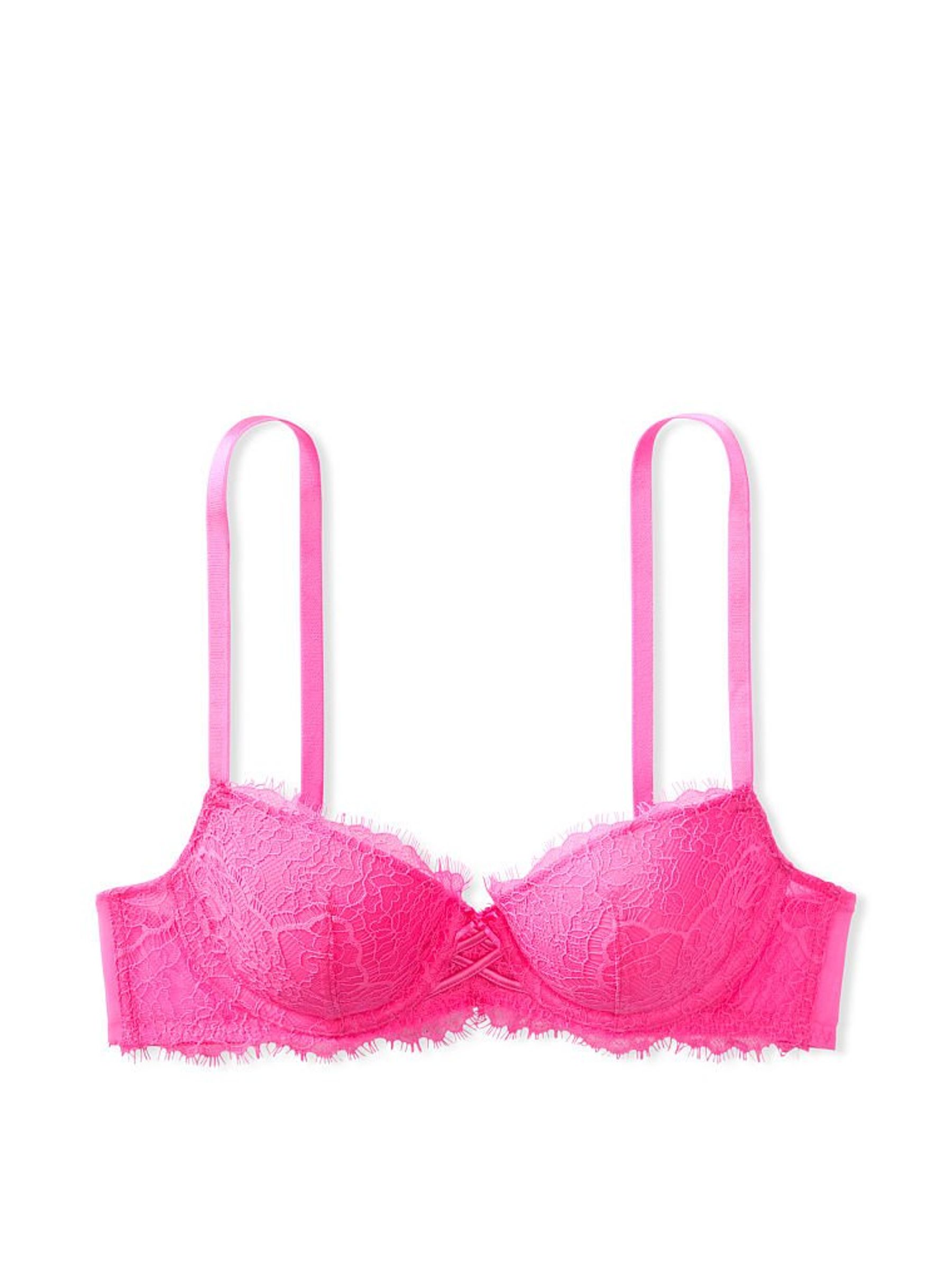 Neon Peony Pink Lace Lightly Lined Demi Bra - Image 3 of 3