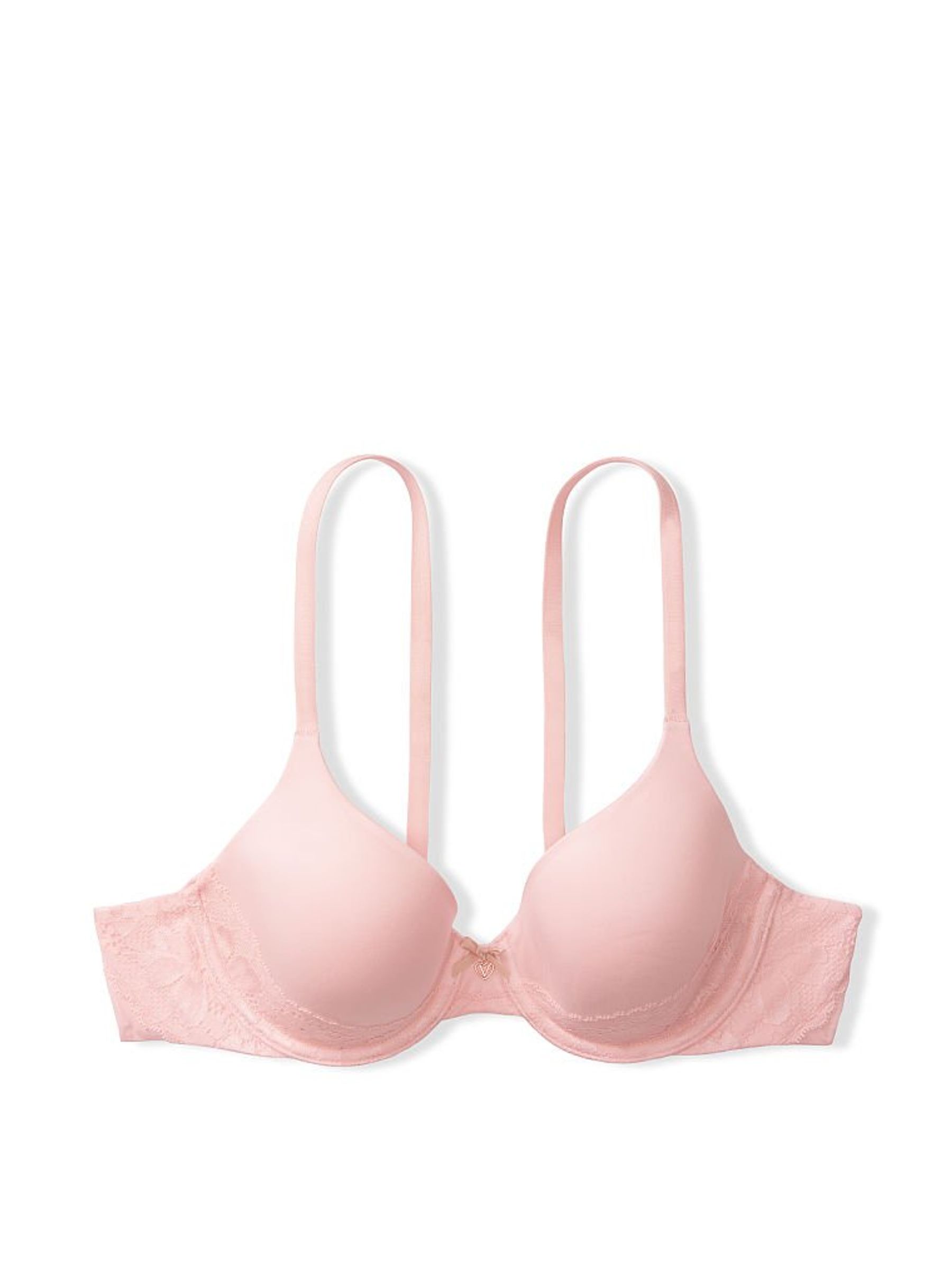 Purest Pink Lace Trim Lightly Lined Full Cup Bra - Image 3 of 3