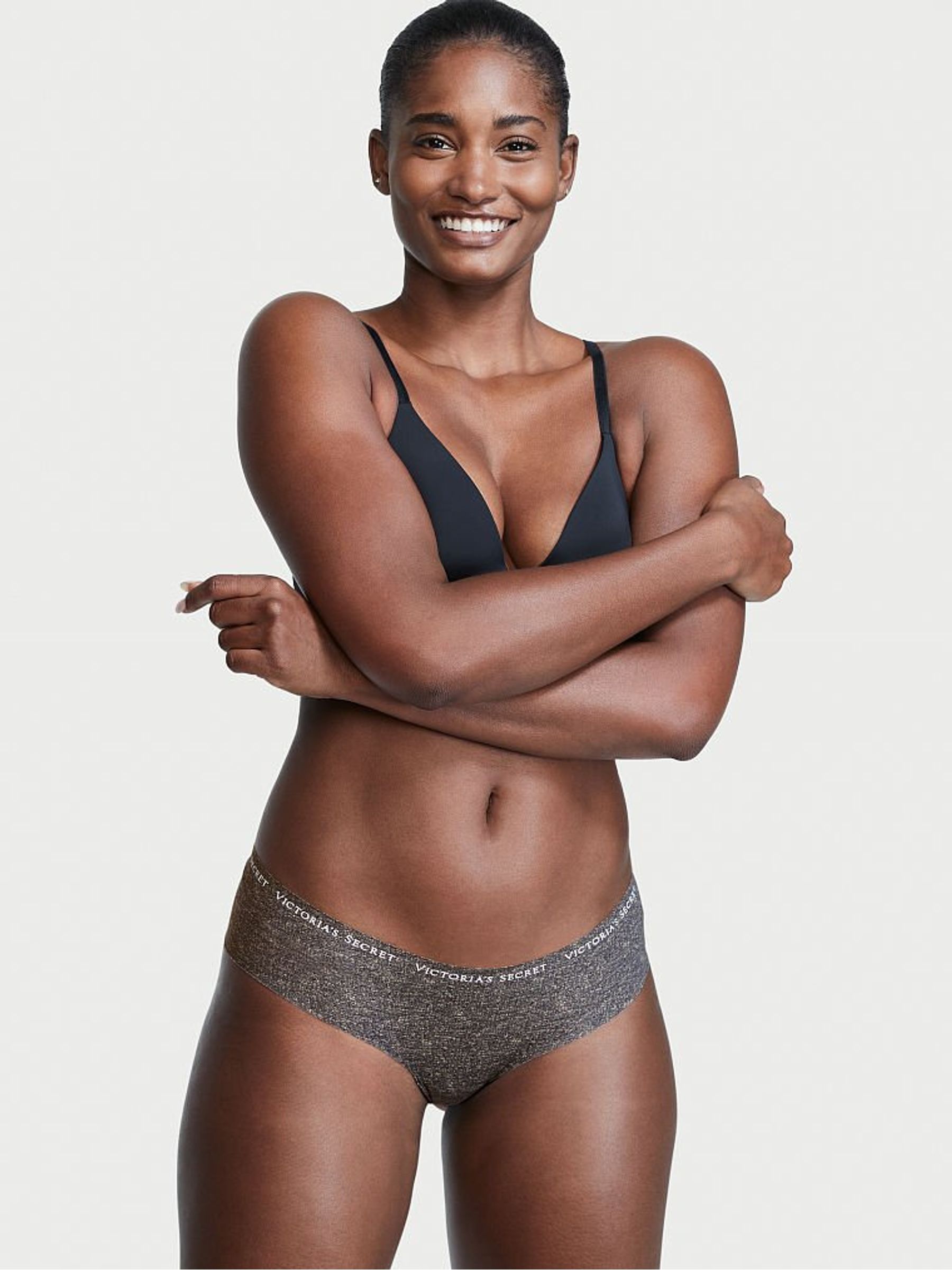 Black Marl Hipster No-Show Knickers - Image 1 of 3