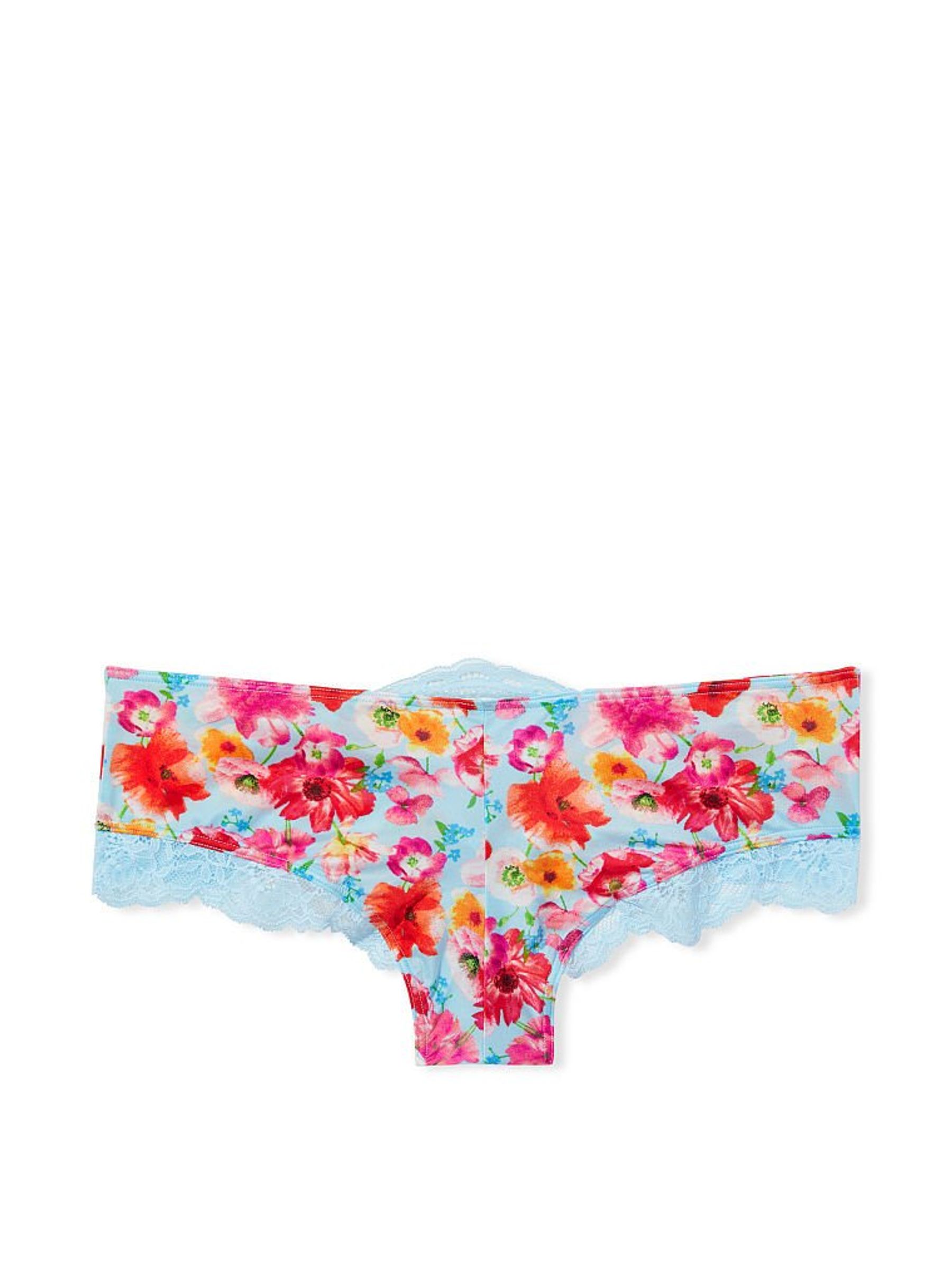 Happy Poppies Blue Micro Lace Inset Cheeky Knickers - Image 4 of 4
