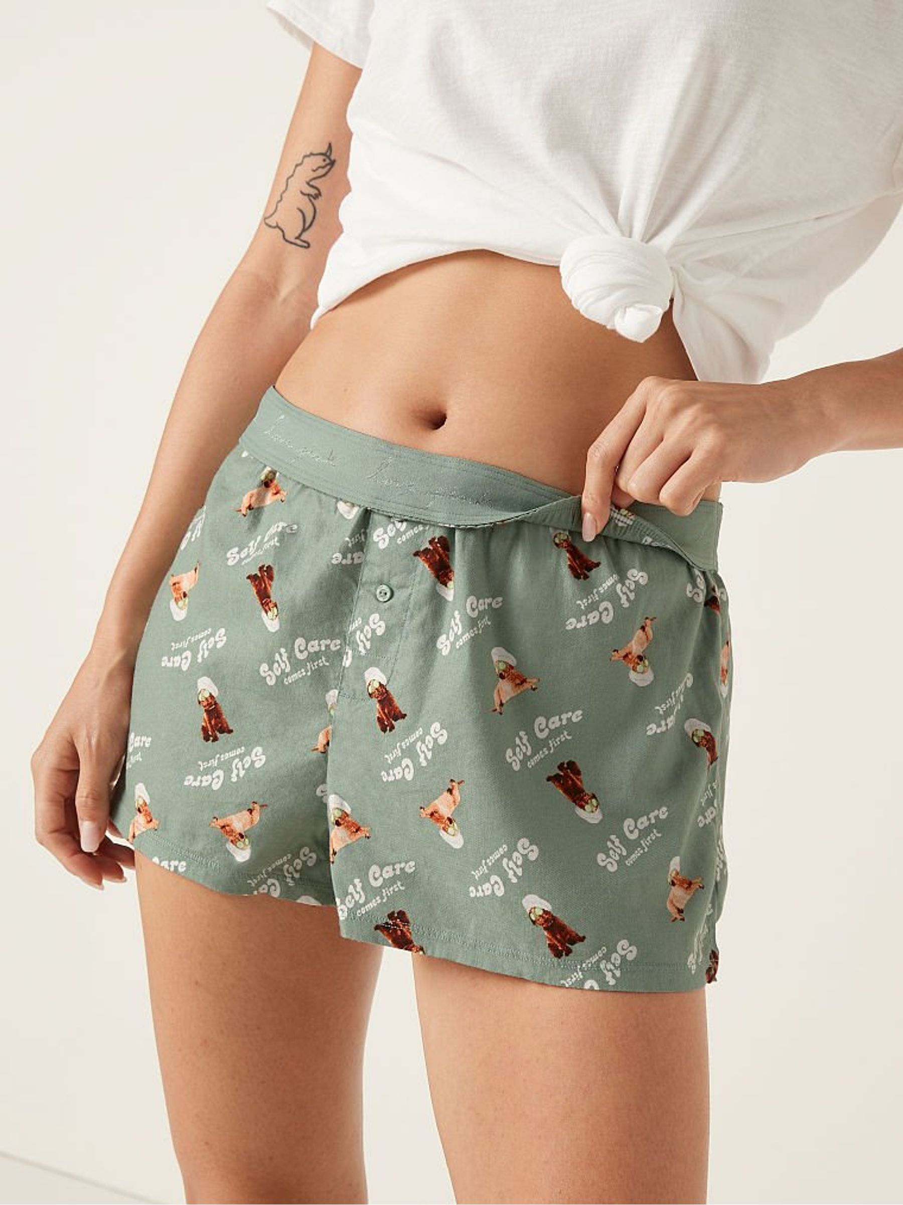 Seasalt Green Flannel Pyjama Short - Image 3 of 4