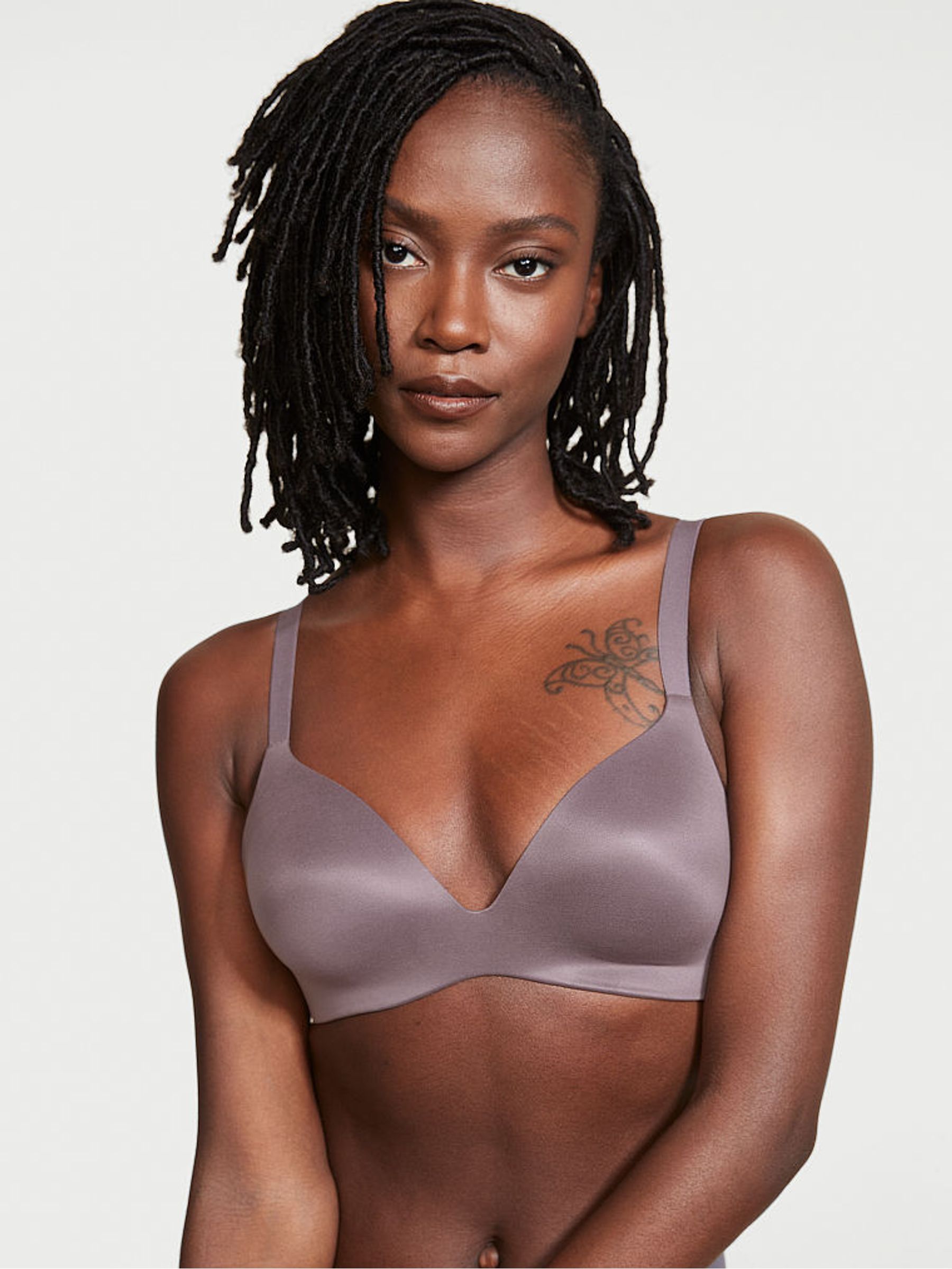 Tornado Grey Smooth Lightly Lined Plunge Non Wired Bra - Image 1 of 4
