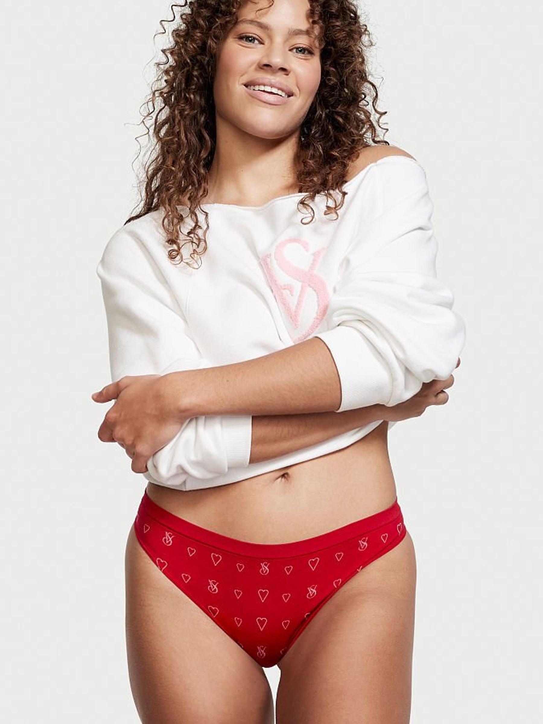 Lipstick Red Seamless Heart Thong Knickers - Image 1 of 3