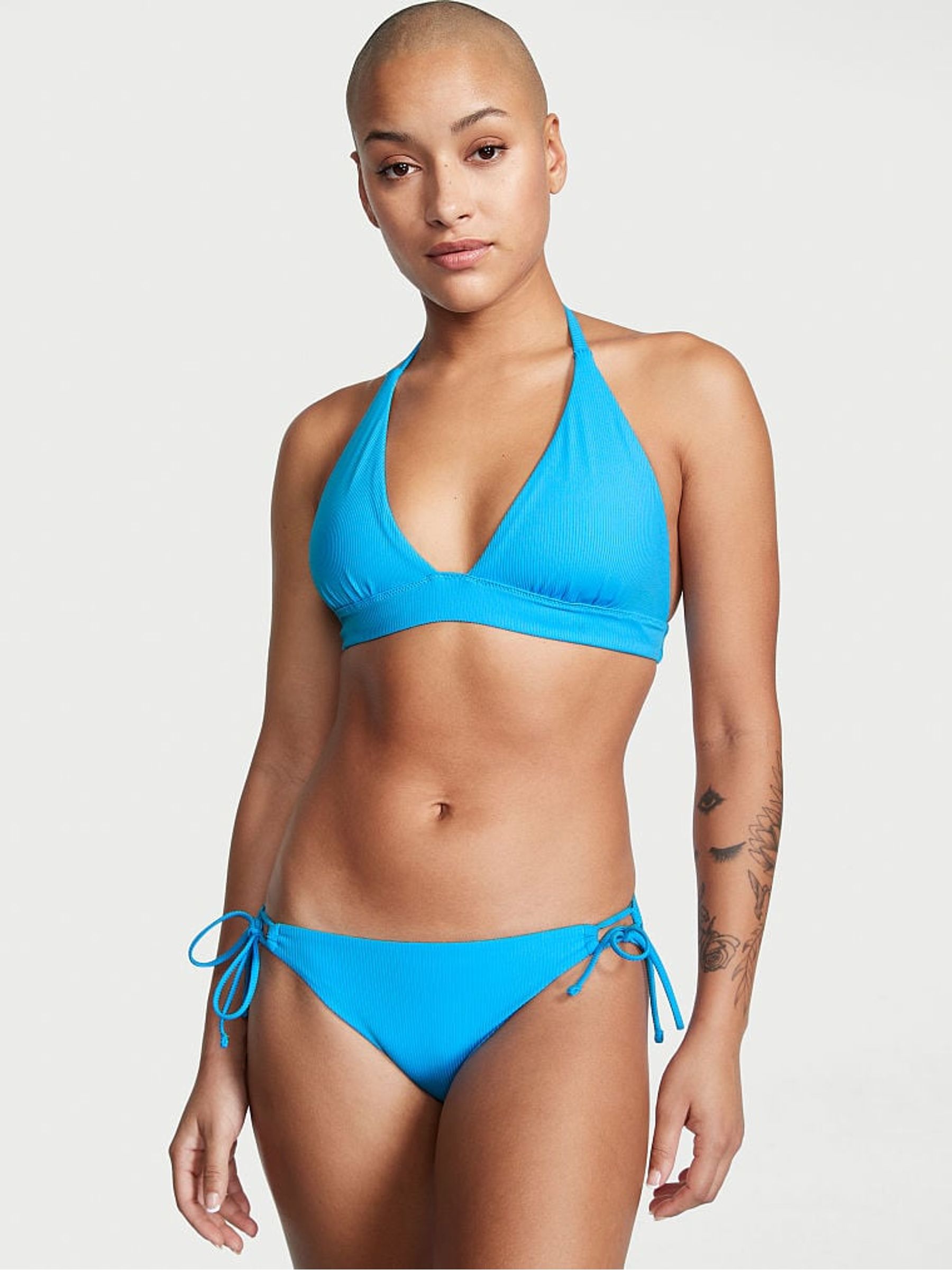Capri Blue Halter Swim Bikini Top - Image 1 of 4