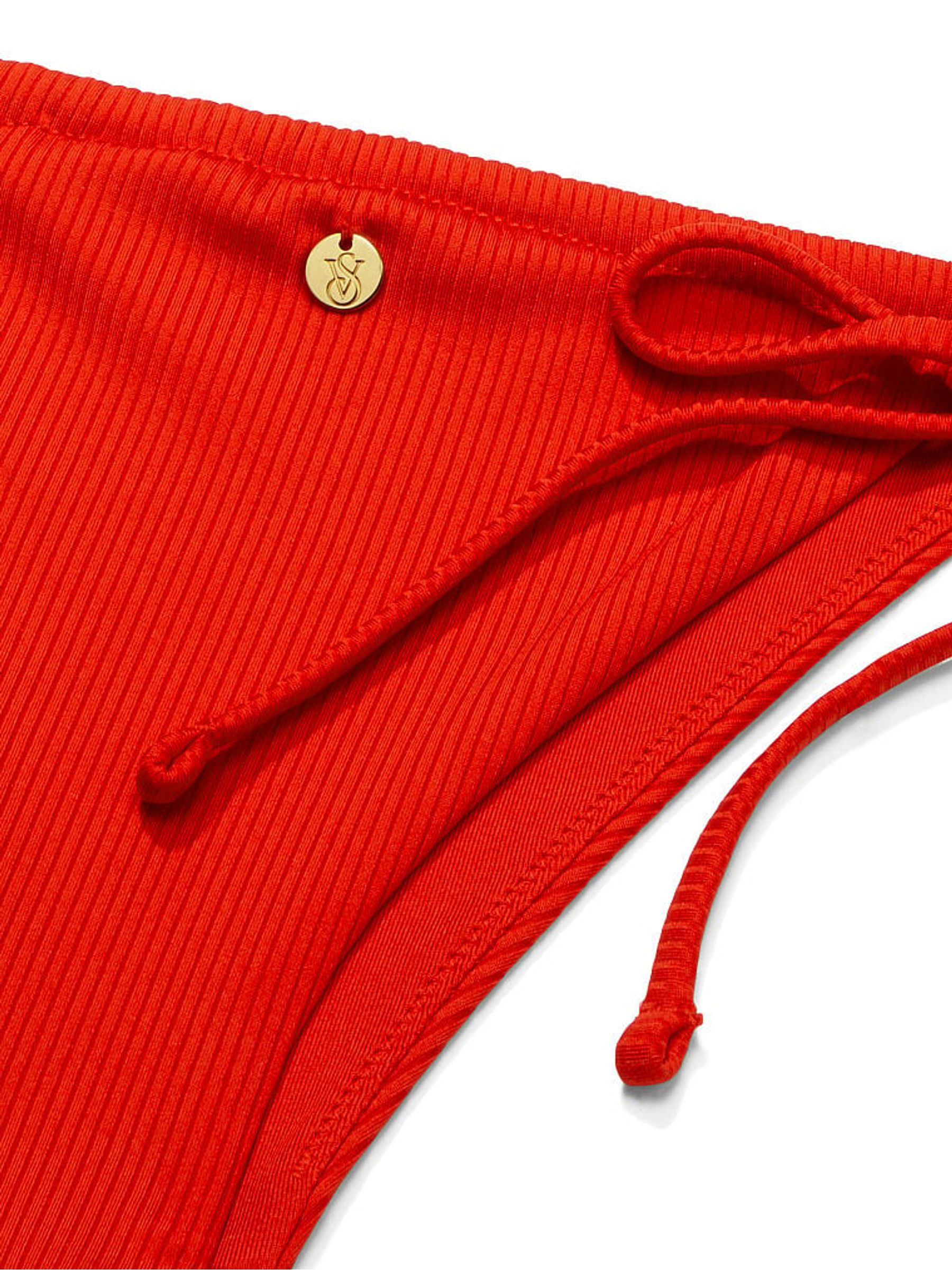 Flame Rib Red Tie Side High Leg Bikini Bottom - Image 4 of 4