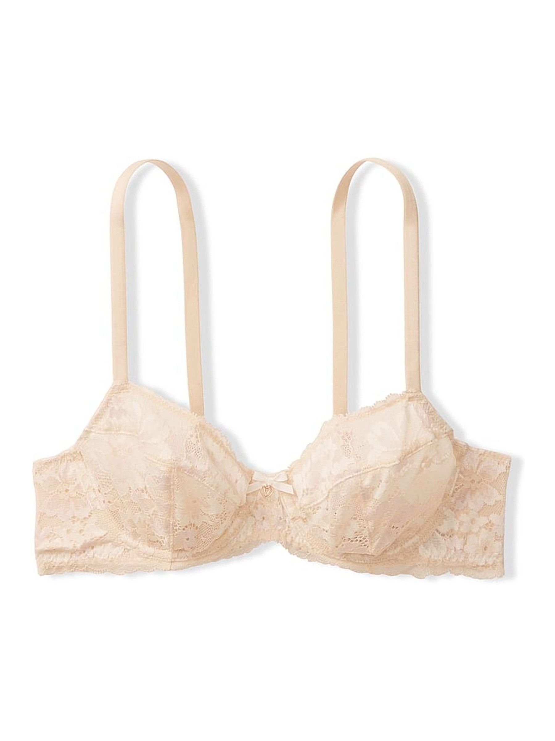 Champagne XDYE Nude Lace Unlined Demi Bra - Image 3 of 3