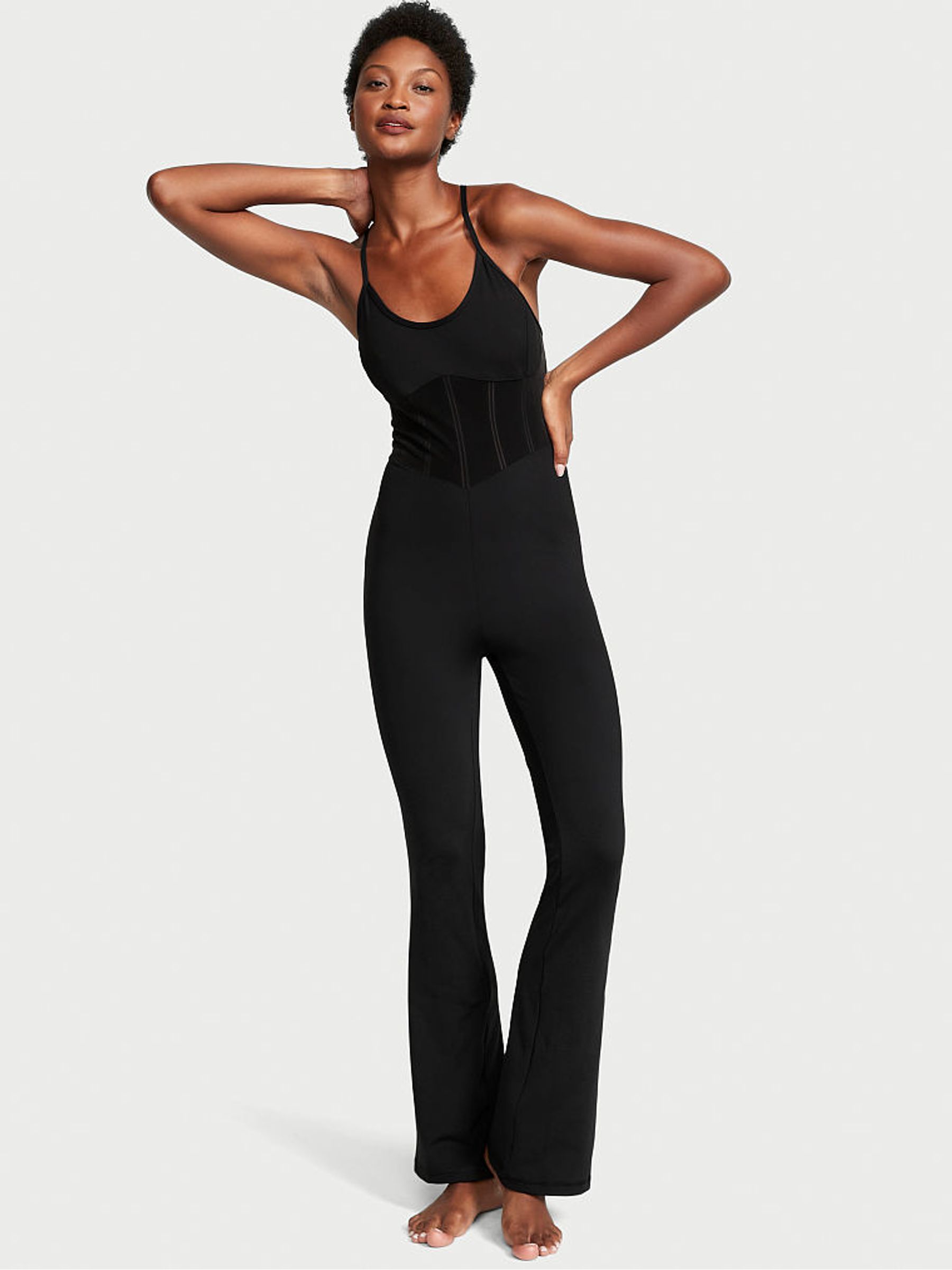 Black Cloud Flared Jumpsuit - Image 1 of 3