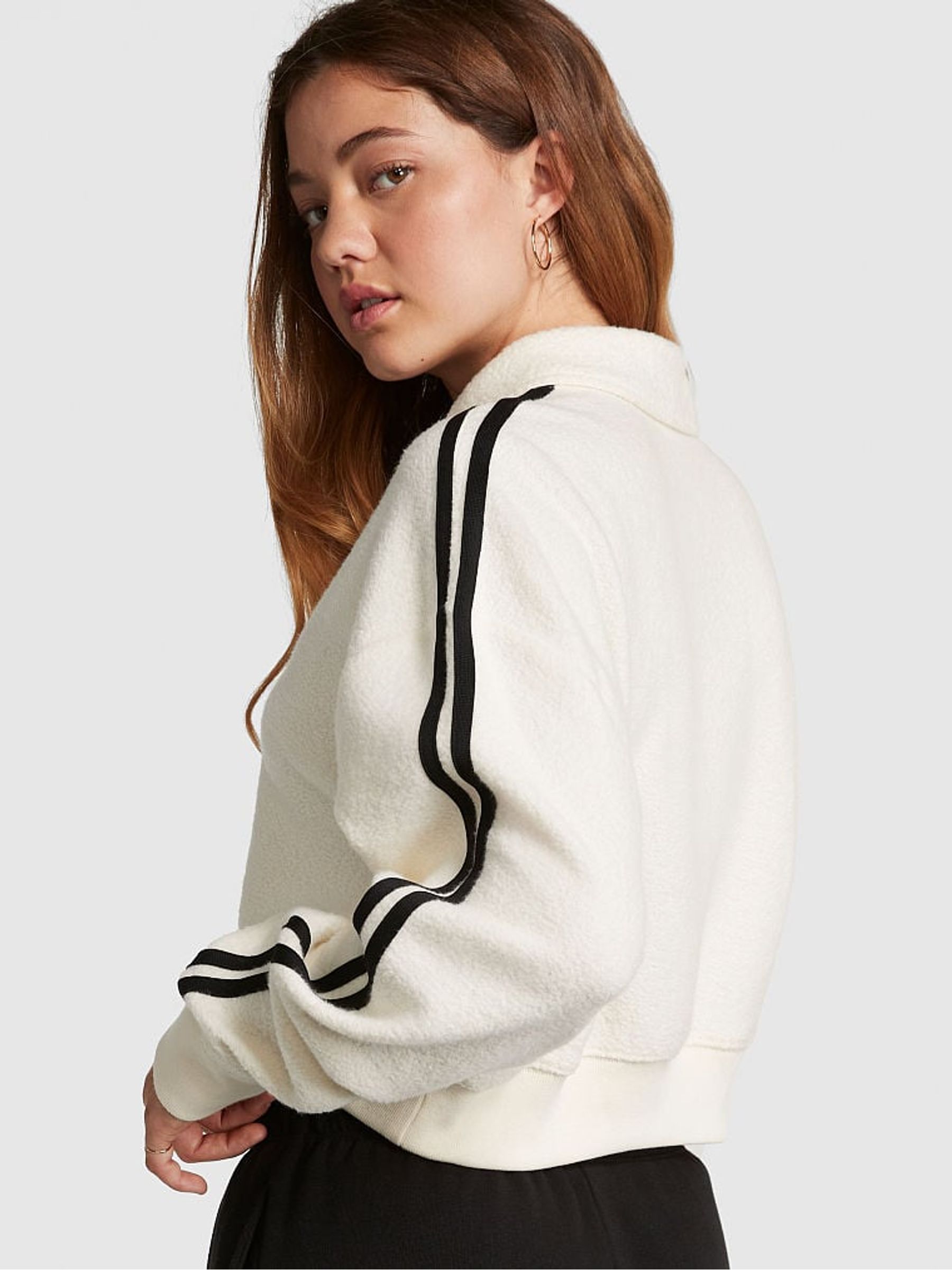 Creamer Beige Reverse Fleece Polo Sweatshirt - Image 2 of 4