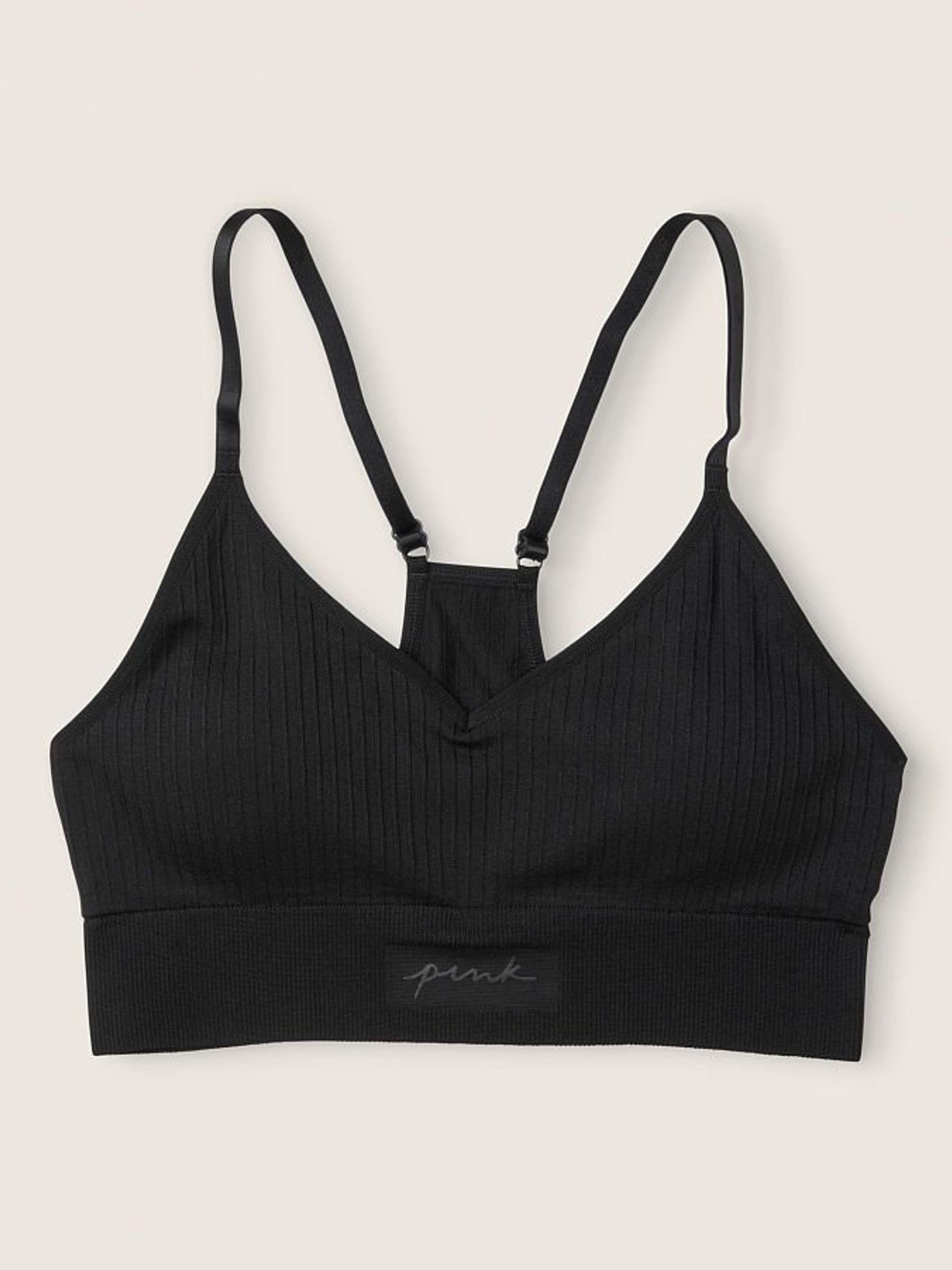 Pure Black Seamless Lightly Lined Low Impact Sports Bra - Image 4 of 4