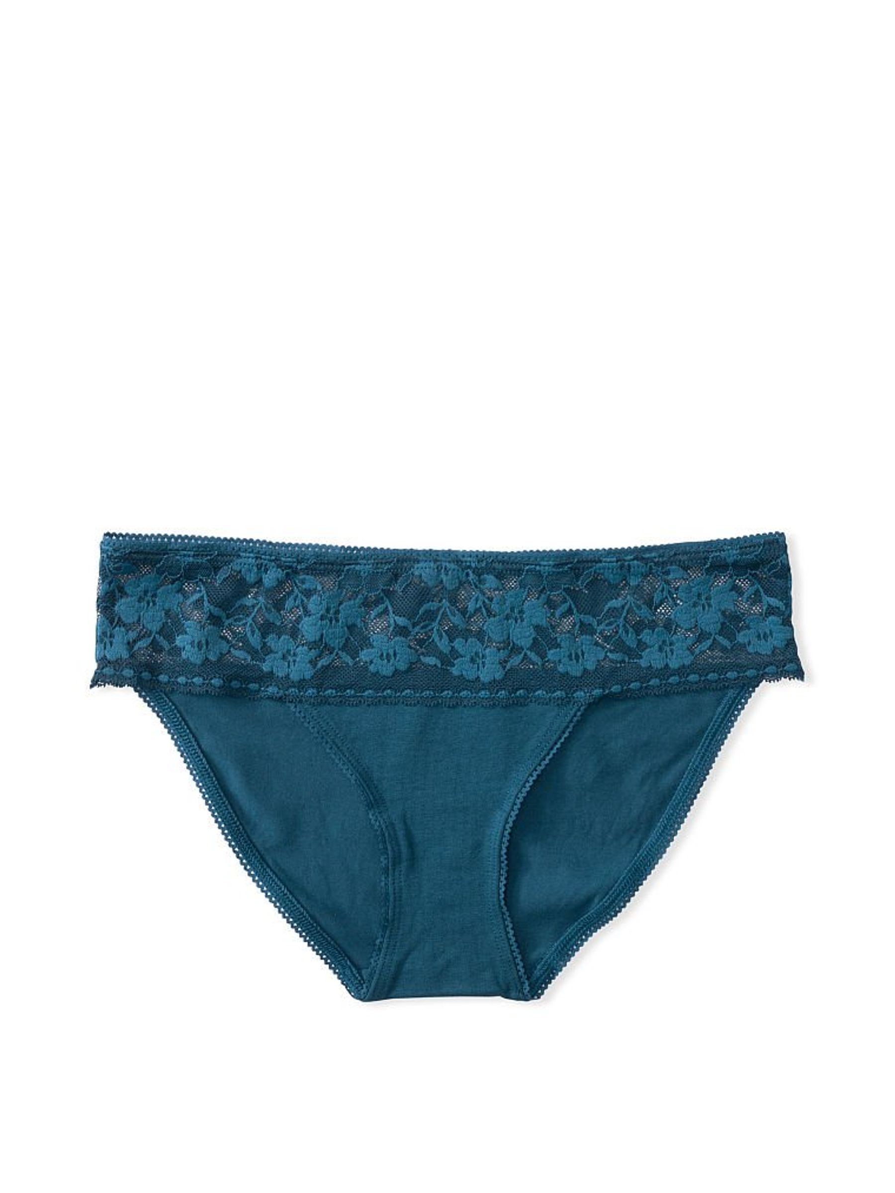 Mystic Jade Green Cotton Lace Bikini Panty - Image 3 of 3