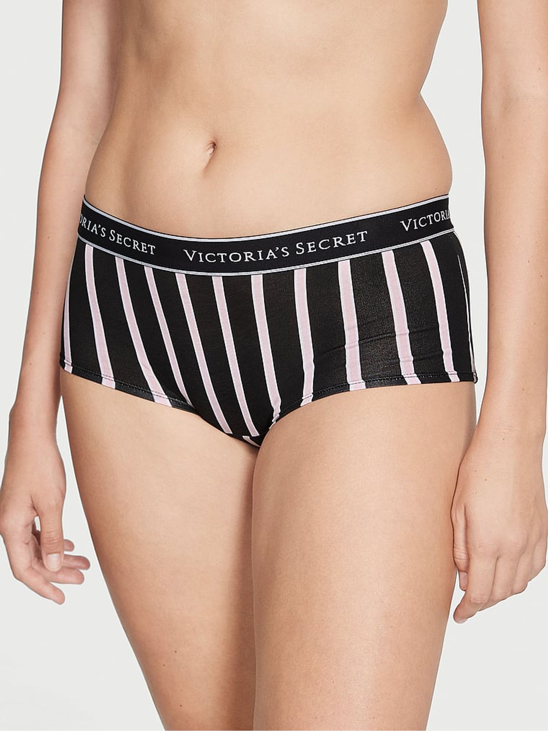 Black Small Classic Stripe Short Logo Knickers - Image 1 of 3